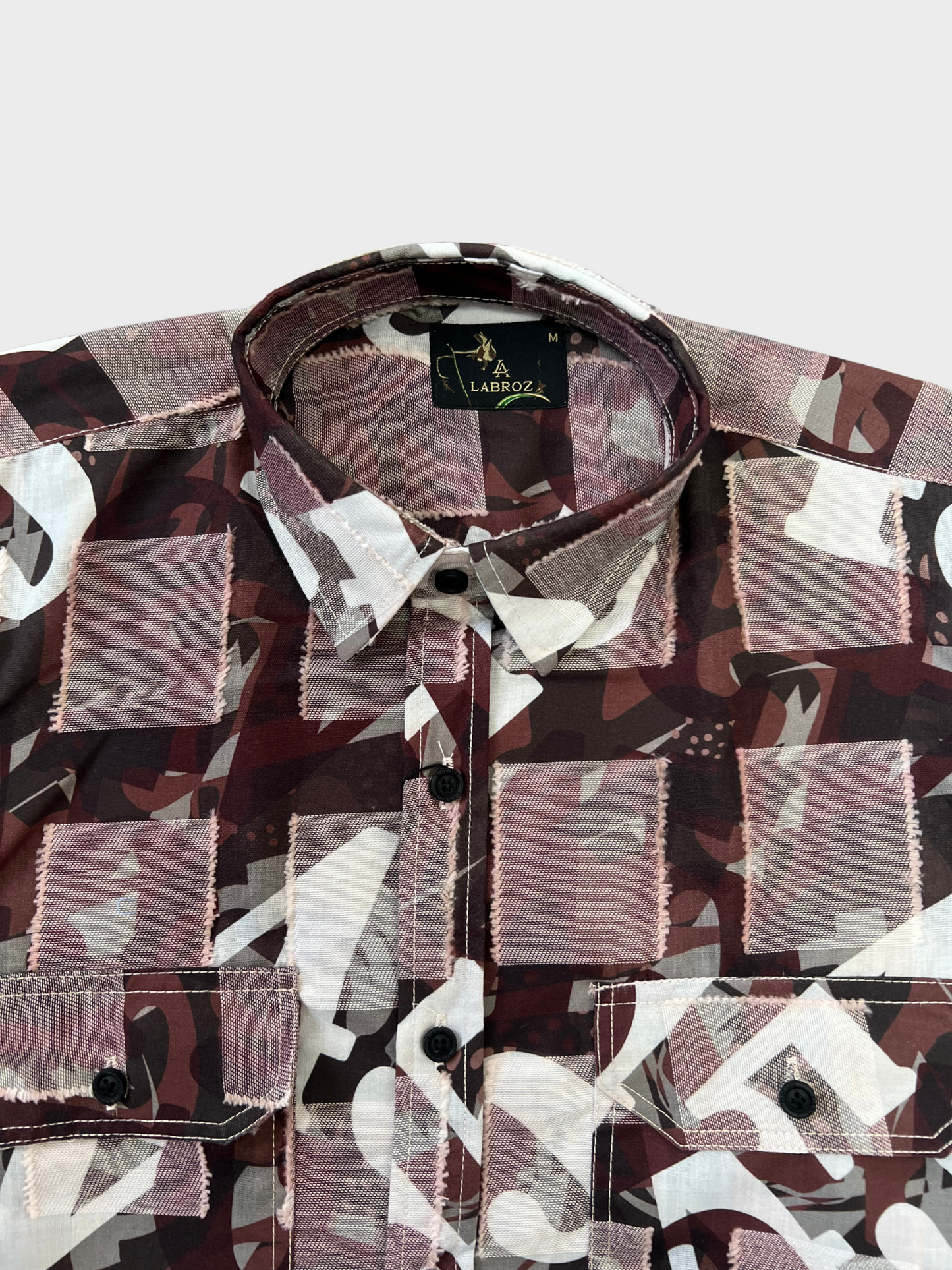 CUT WORK MULTICOLOR ABSTRACT SHIRT
