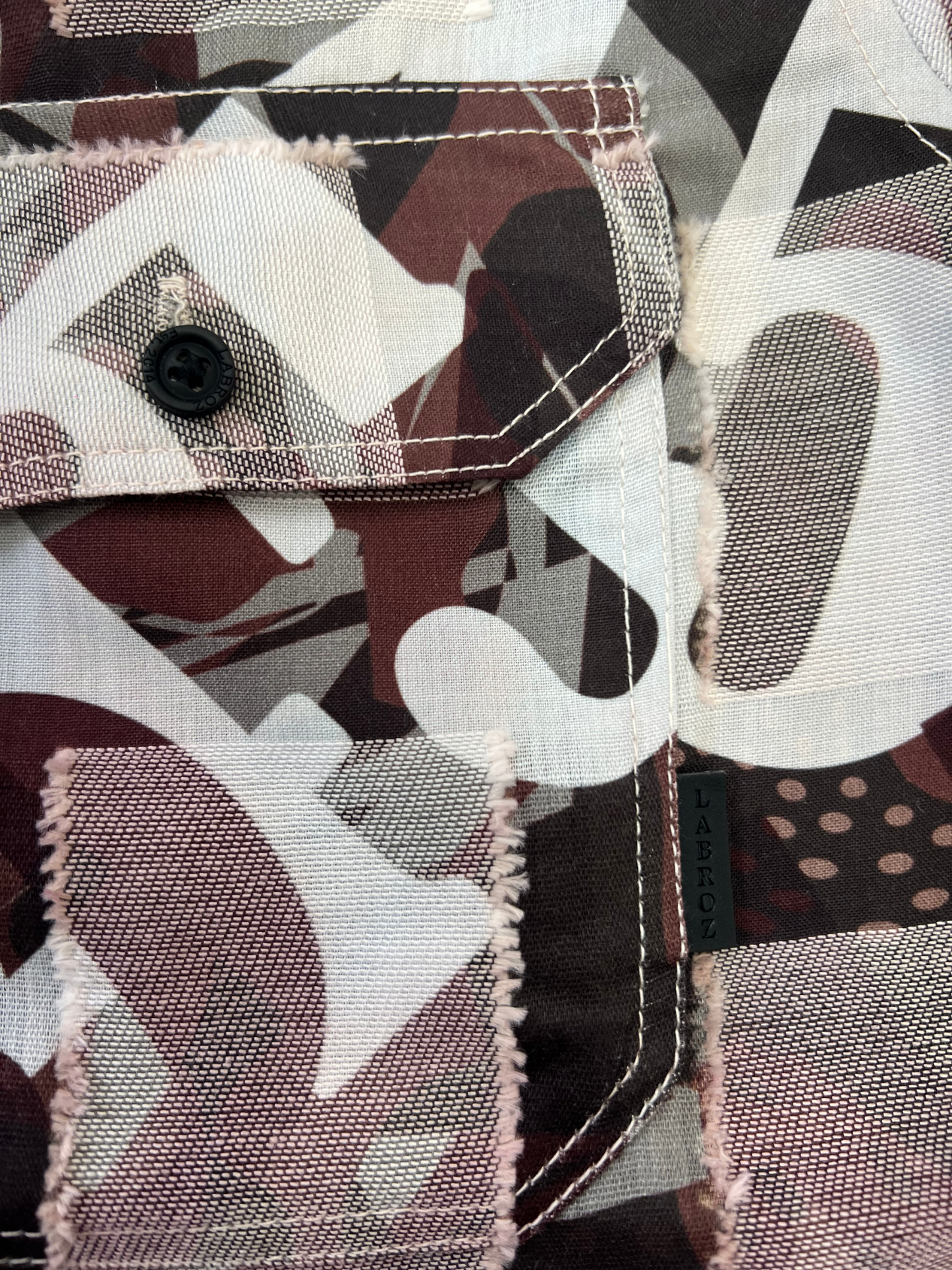 CUT WORK MULTICOLOR ABSTRACT SHIRT
