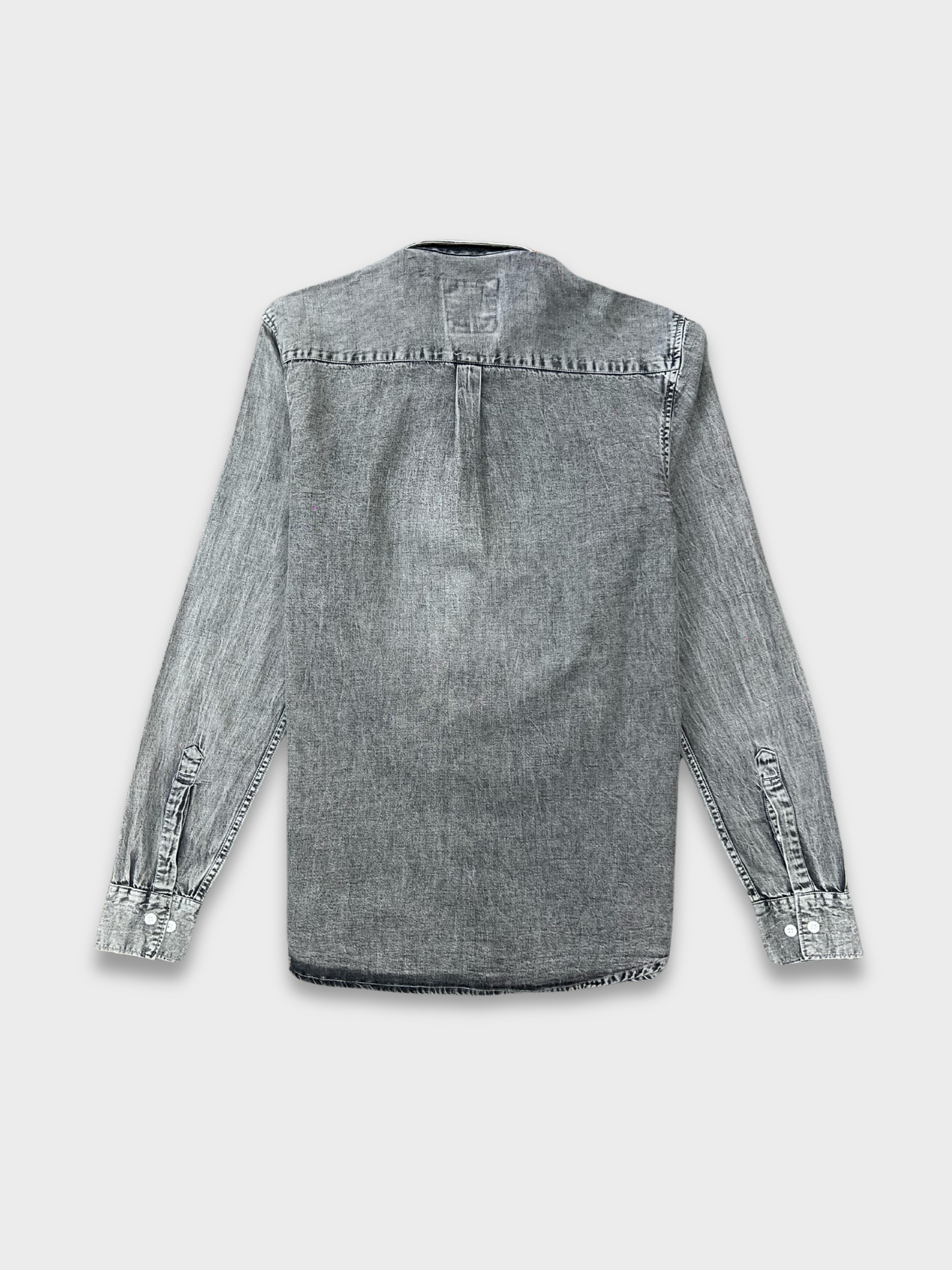 GREY SLIM FIT DENIM SHIRT