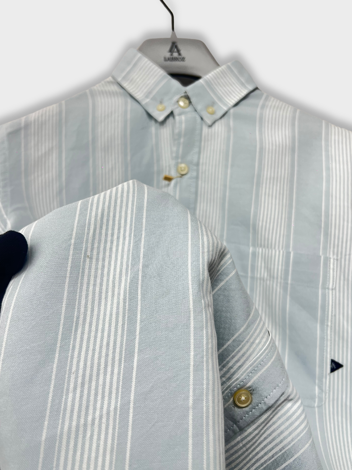 LIGHT BLUE OXFORD STRIPES SLIM FIT SHIRT