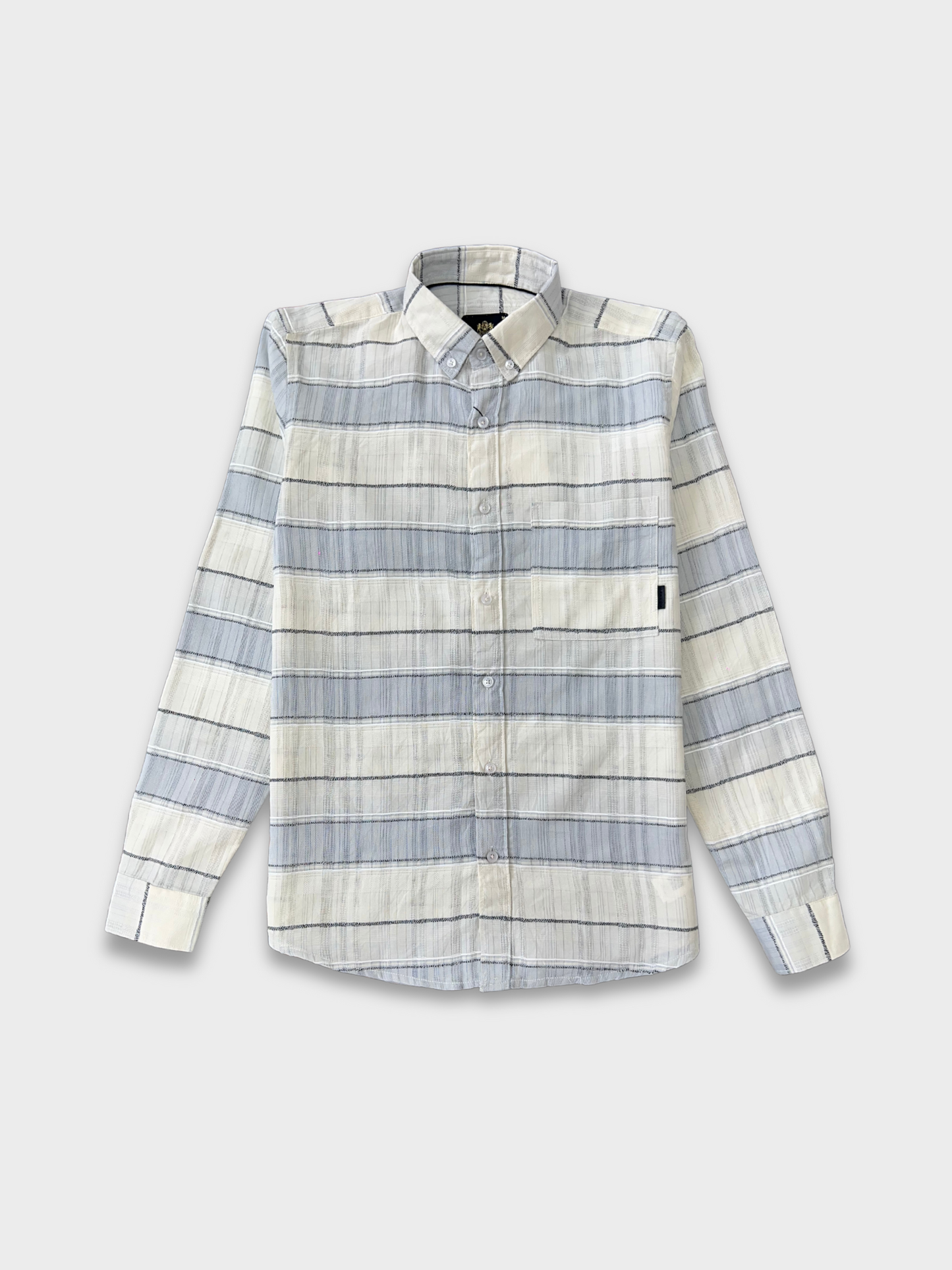 MEN'S SHANEEL EMBROIDERED LIGHT BLUE STRIPES SLIM FIT SHIRT