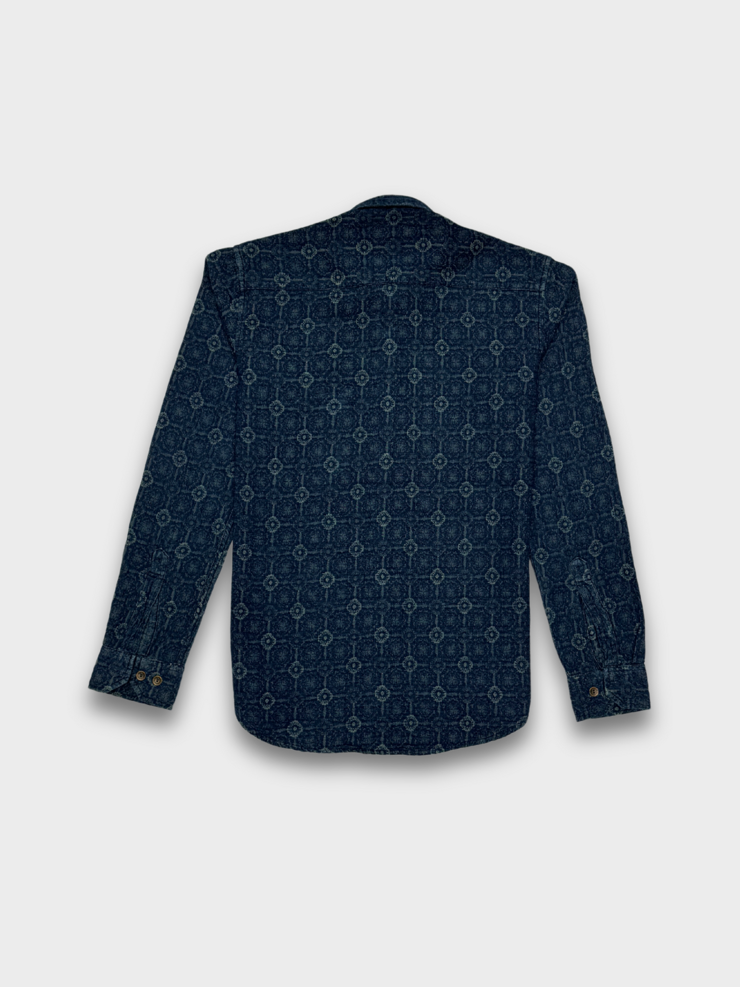 TINTED JACQUARD SLIM FIT DENIM SHIRT