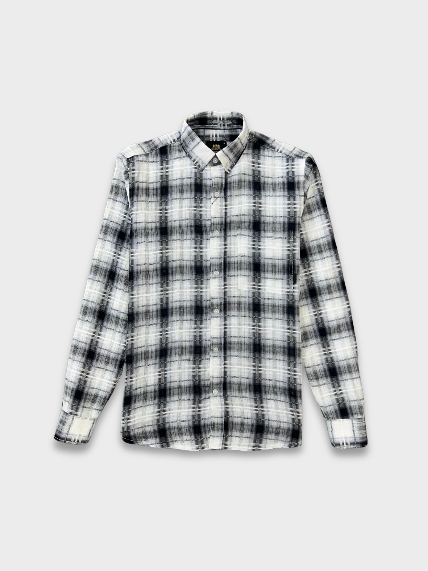 MEN'S SHANEEL EMBROIDERED BLACK CHECK SLIM FIT SHIRT