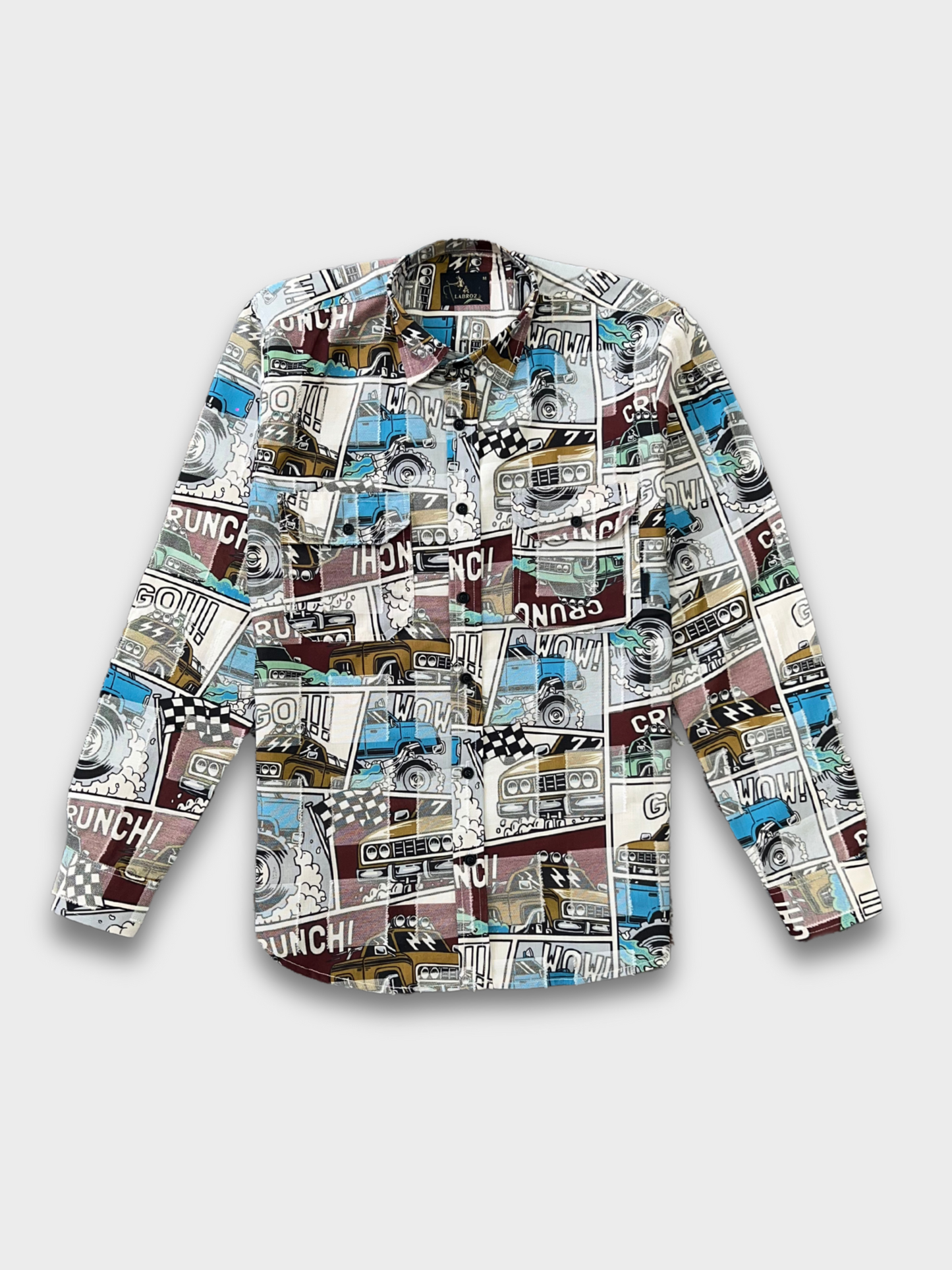 CUT WORK MULTICOLOR ABSTRACT SHIRT