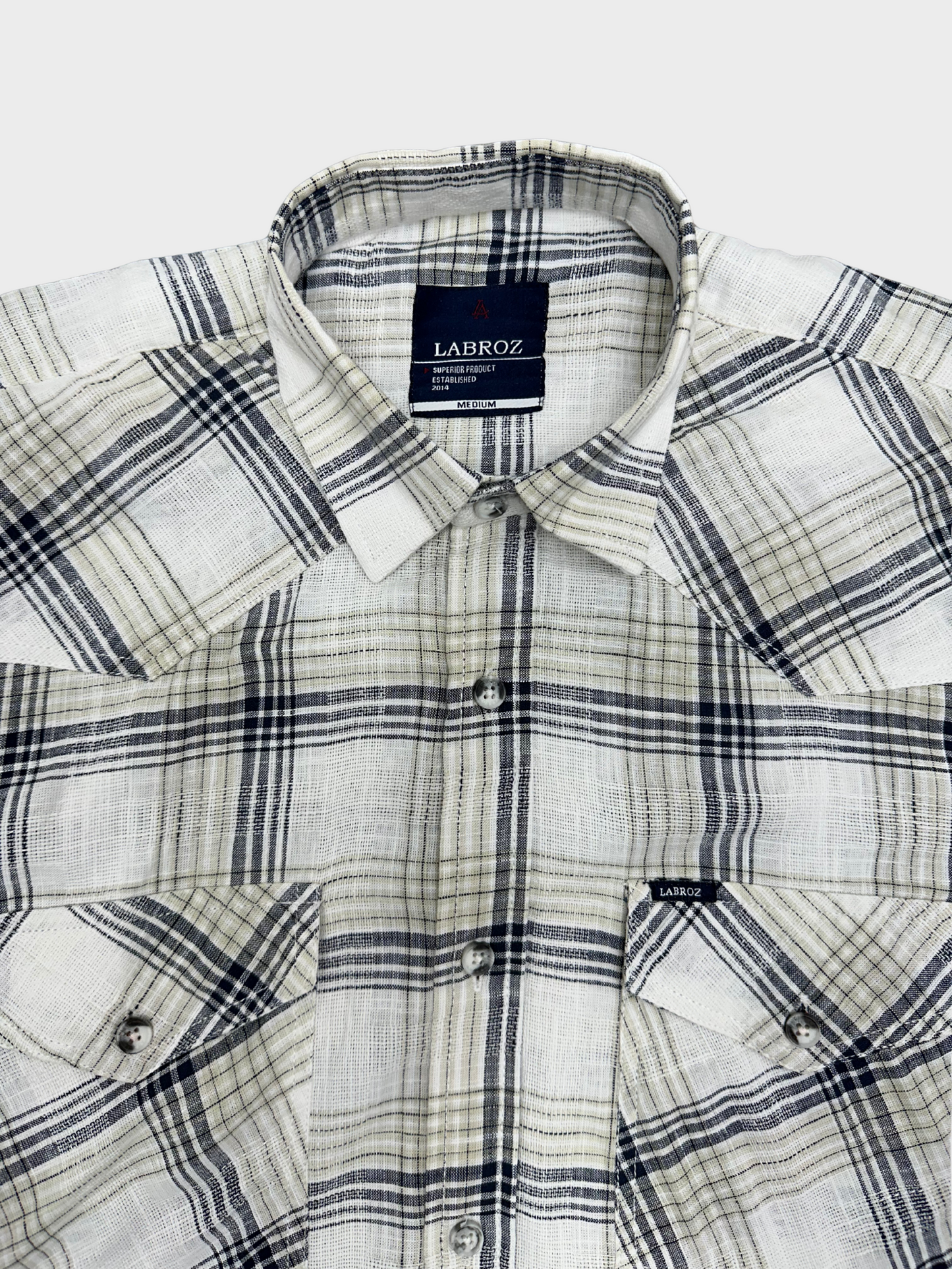 Men's Dobby Check Beige Slim Fit Shirt