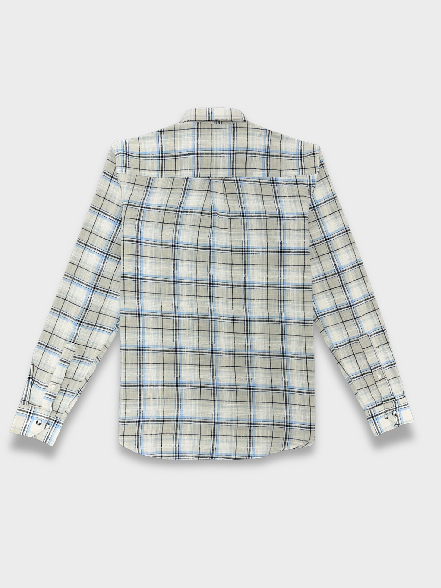 Men's Dobby Check Ecru Slim Fit Shirt