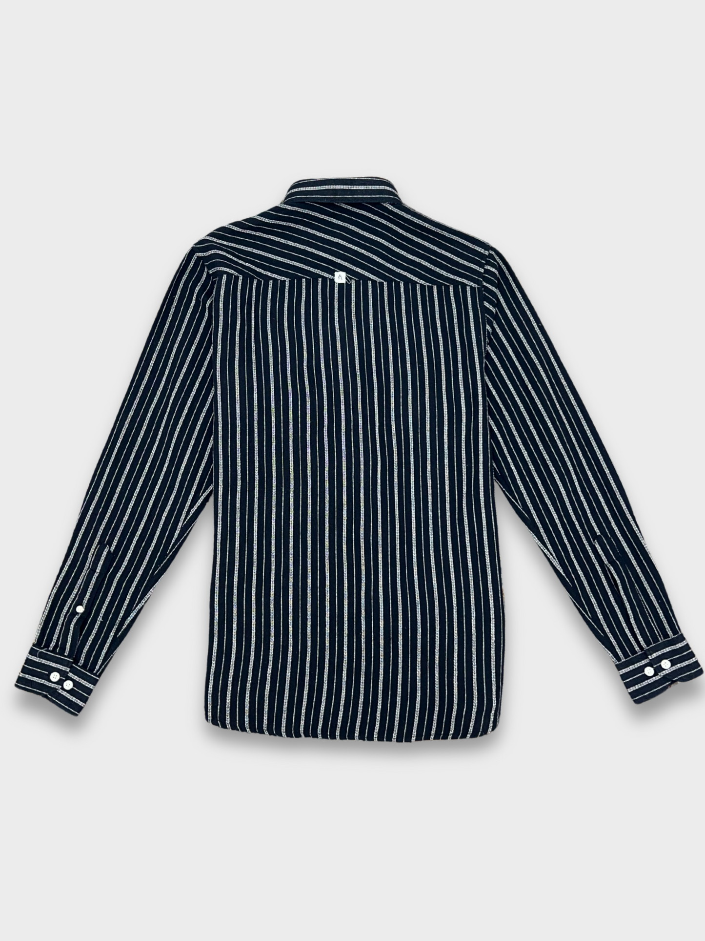 Men's Black Linen Striped Slim Fit Shirt