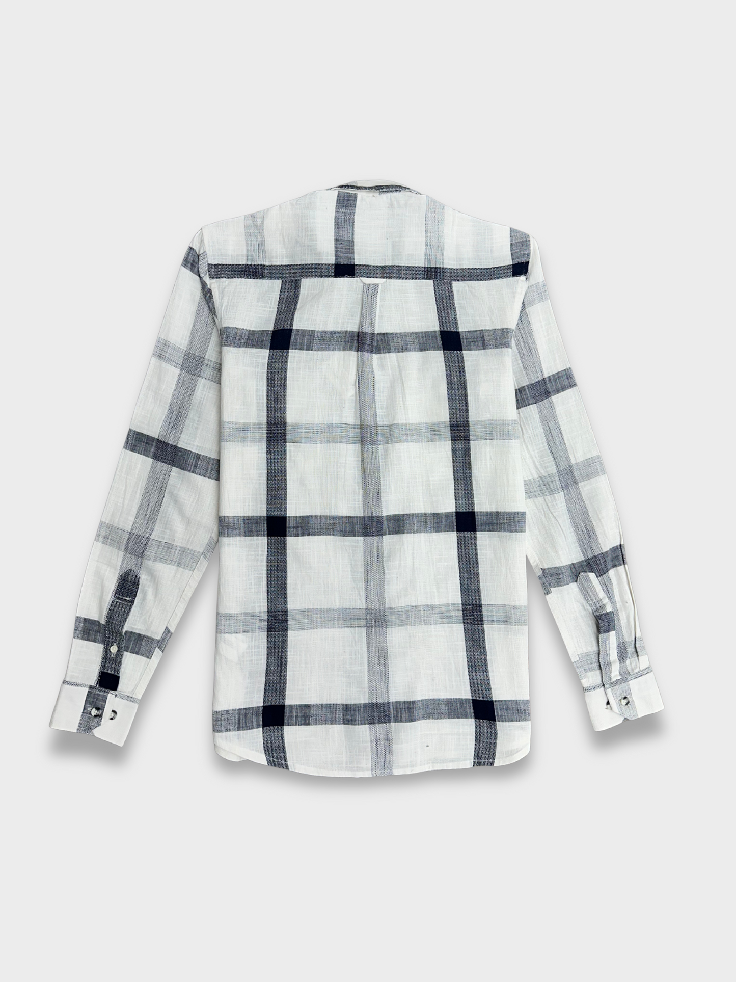 Men's White Dobby Check Slim Fit Shirt