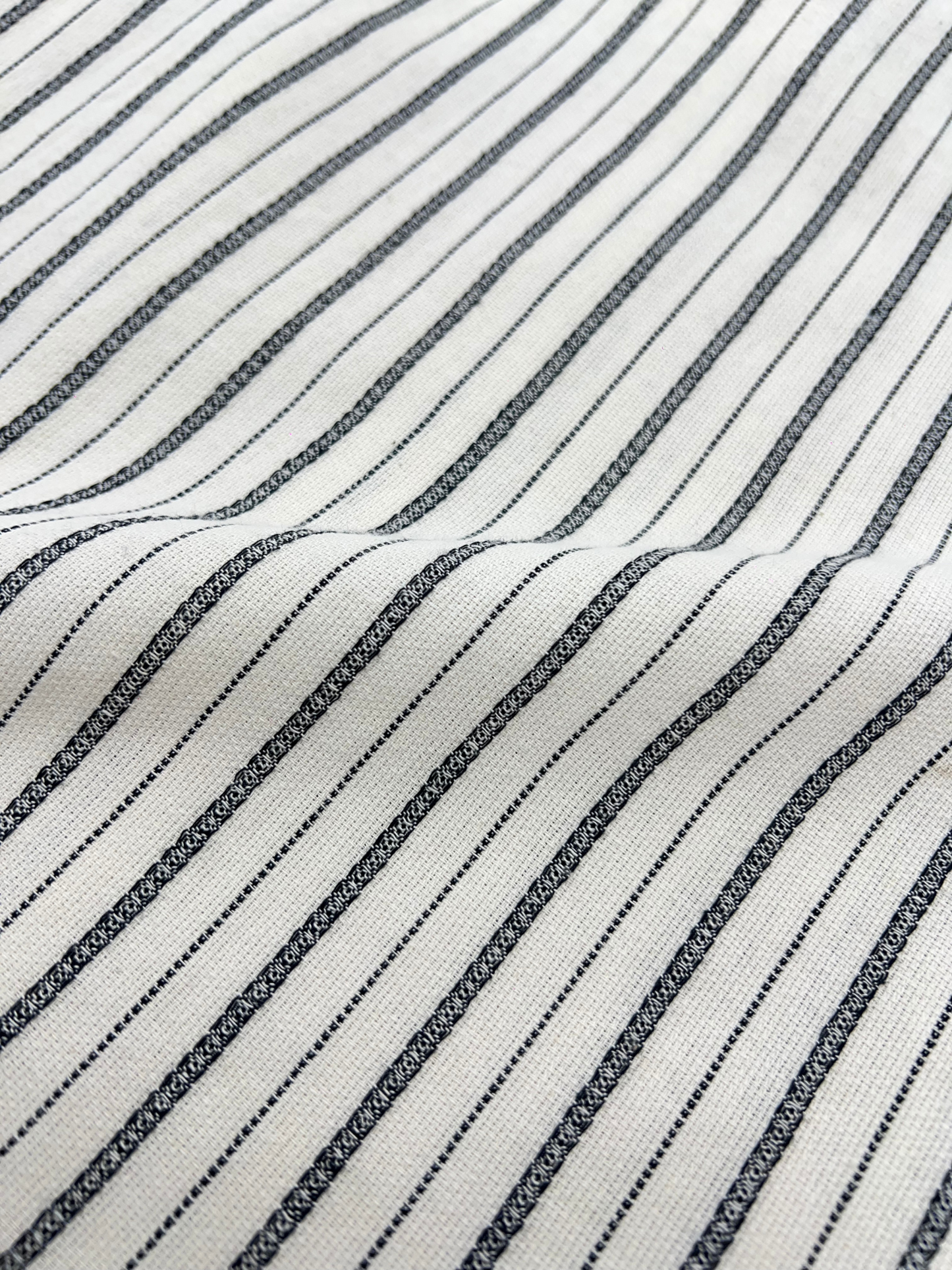 Men's White Linen Striped Slim Fit Shirt