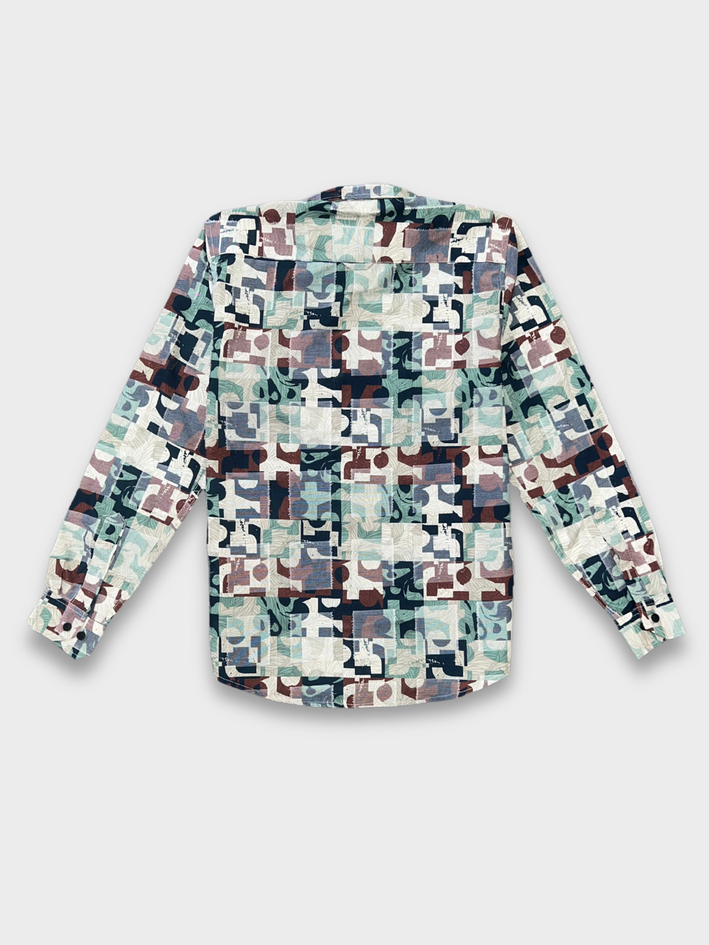CUT WORK MULTICOLOR ABSTRACT SHIRT