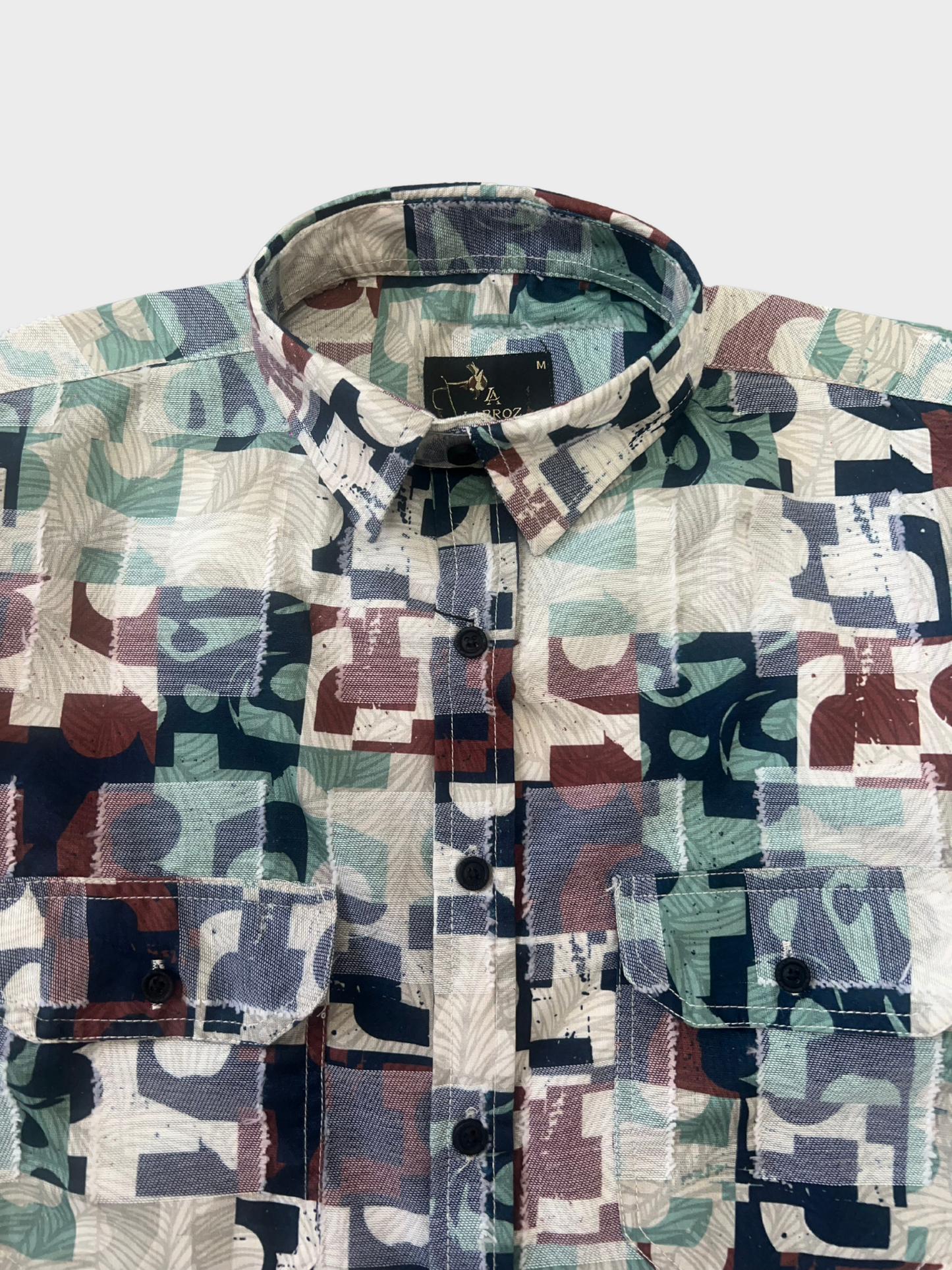 CUT WORK MULTICOLOR ABSTRACT SHIRT