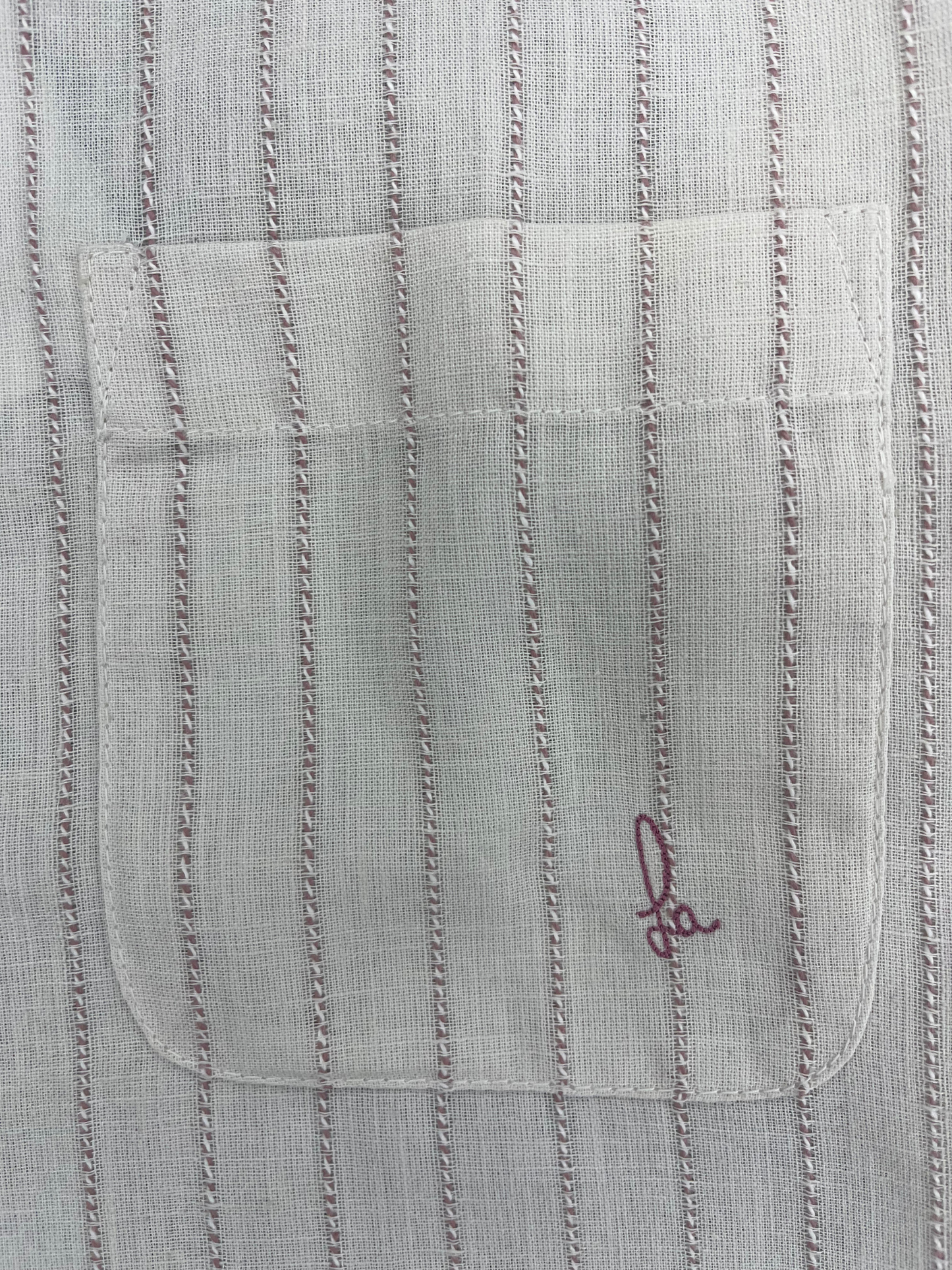 Men's Slim Fit Striped Off White Linen Shirt