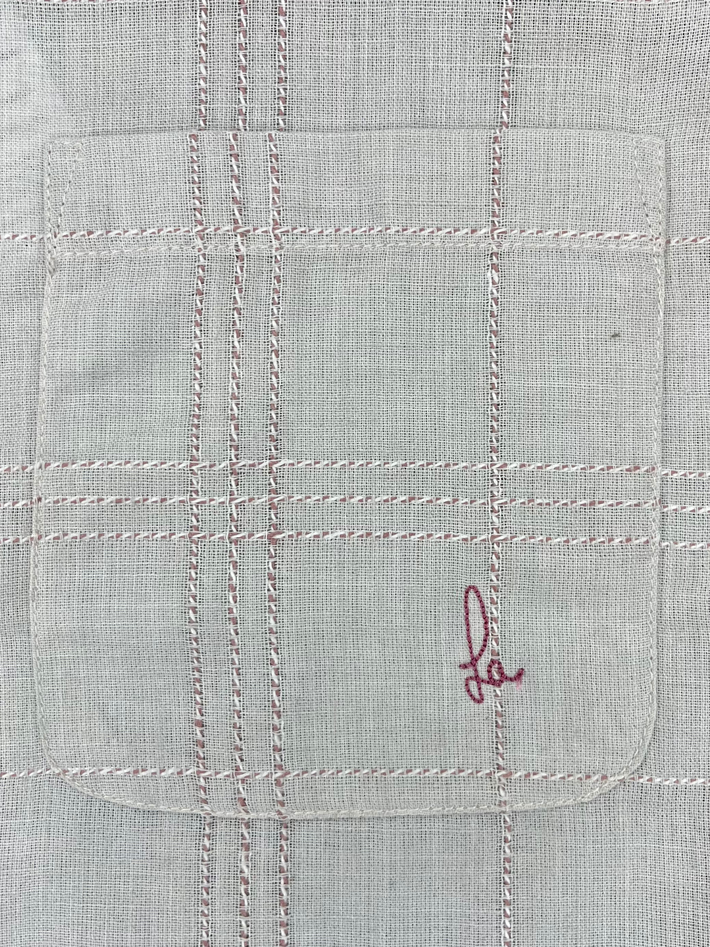 Men's Slim Fit Checkered Off White Linen Shirt