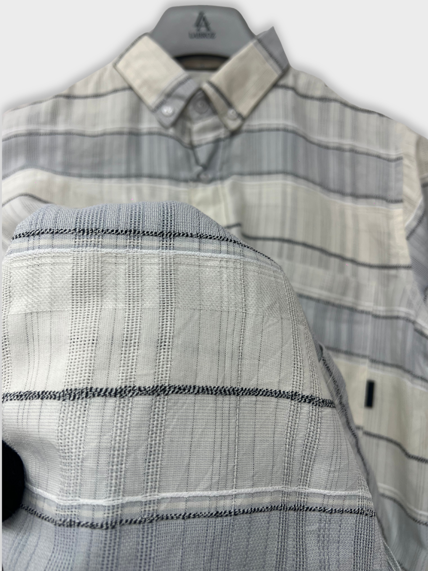 MEN'S SHANEEL EMBROIDERED LIGHT BLUE STRIPES SLIM FIT SHIRT