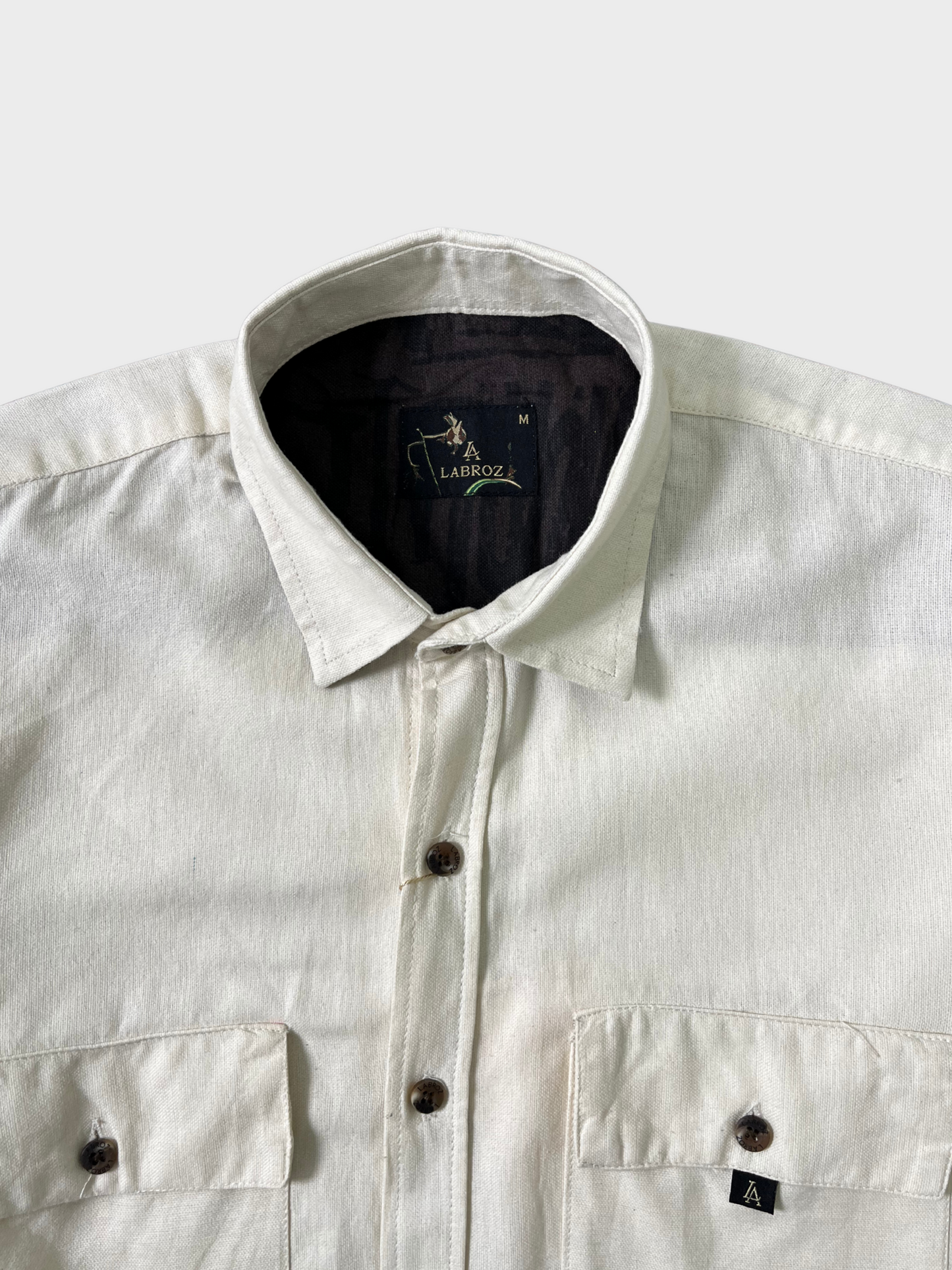 Men's Beige & Brown Gradient Abstract Graphic Dobby Shirt
