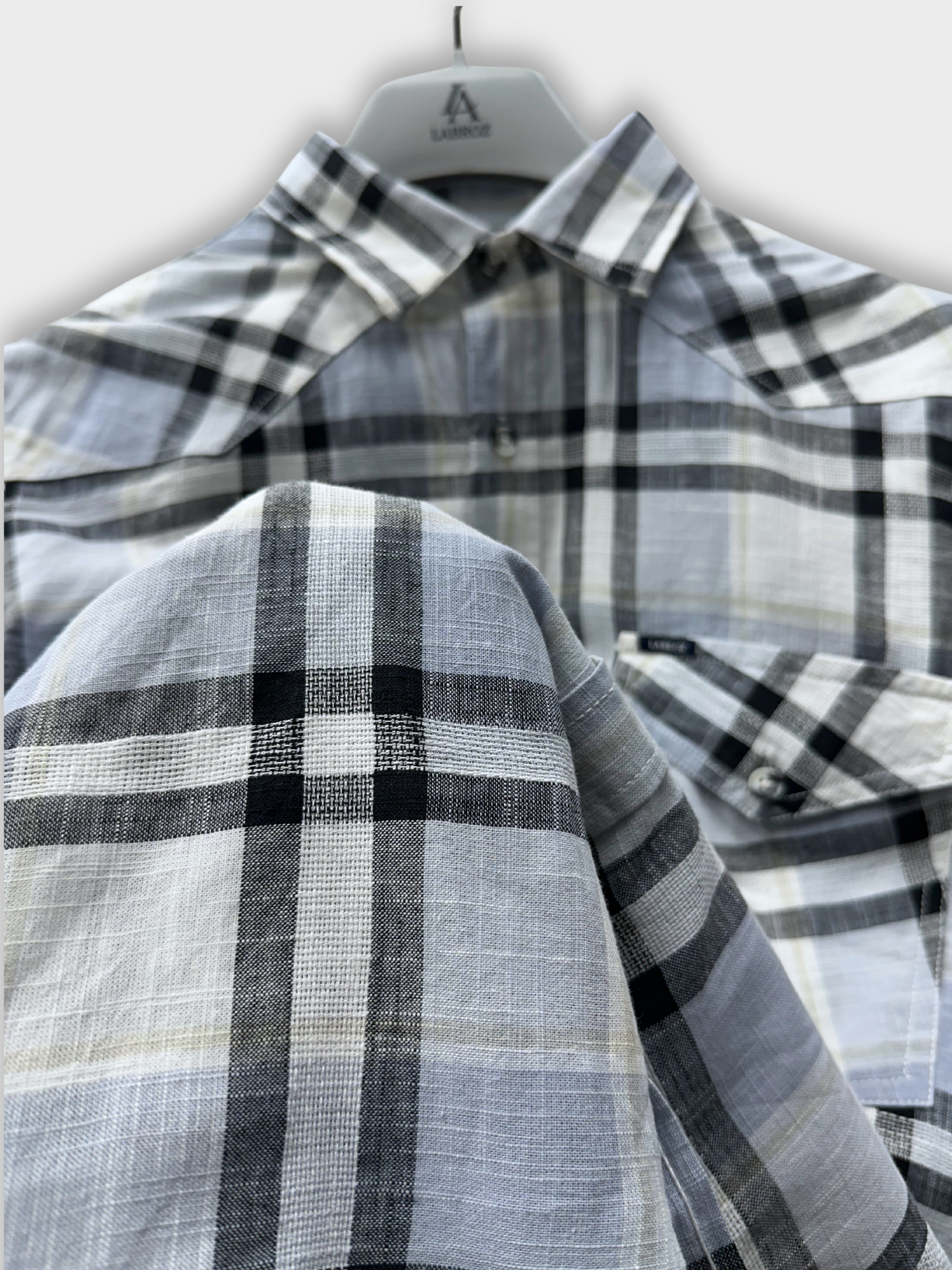 Men's Dobby Check Light Blue Slim Fit Shirt