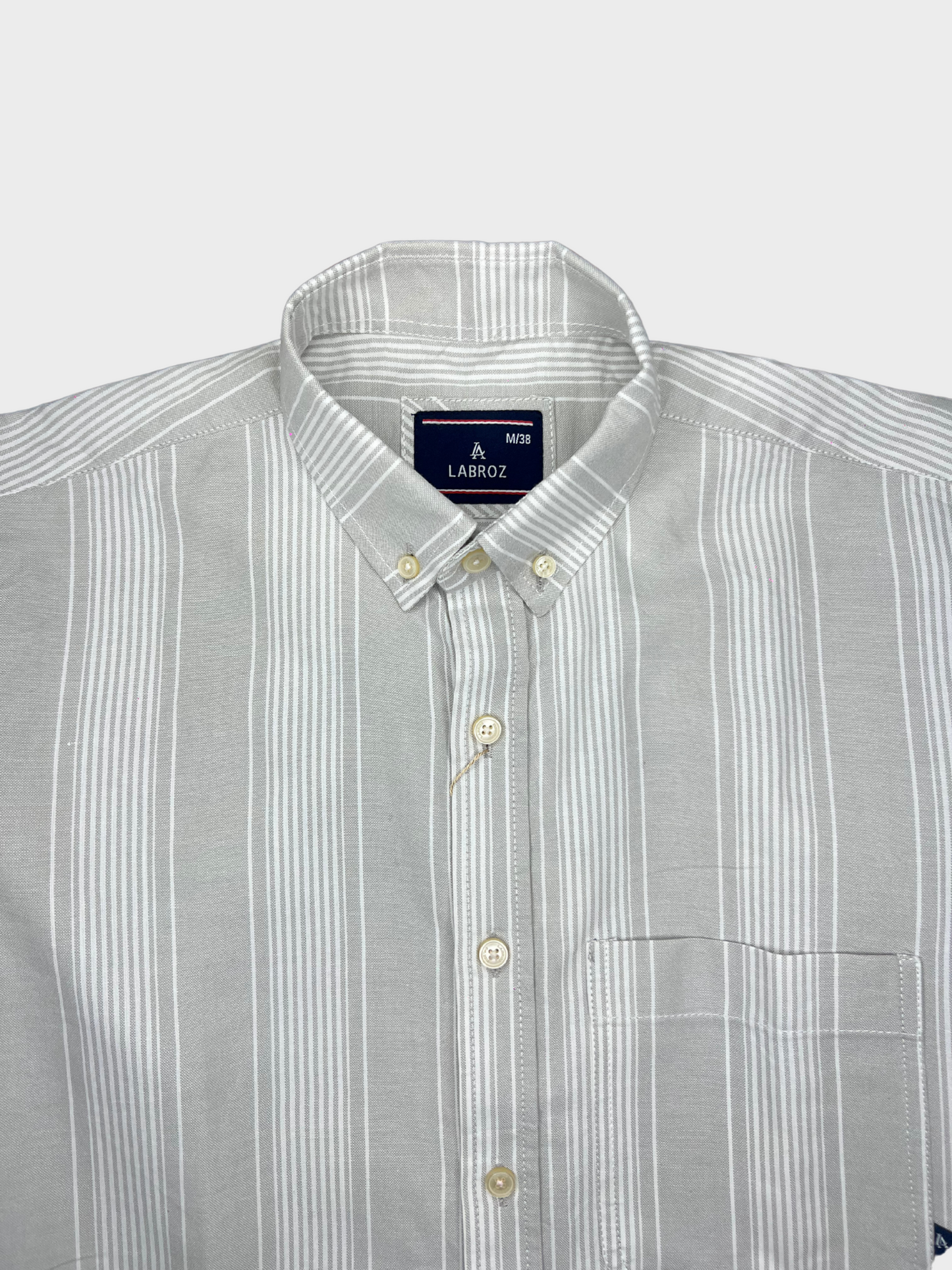 LIGHT GREY OXFORD STRIPES SLIM FIT SHIRT