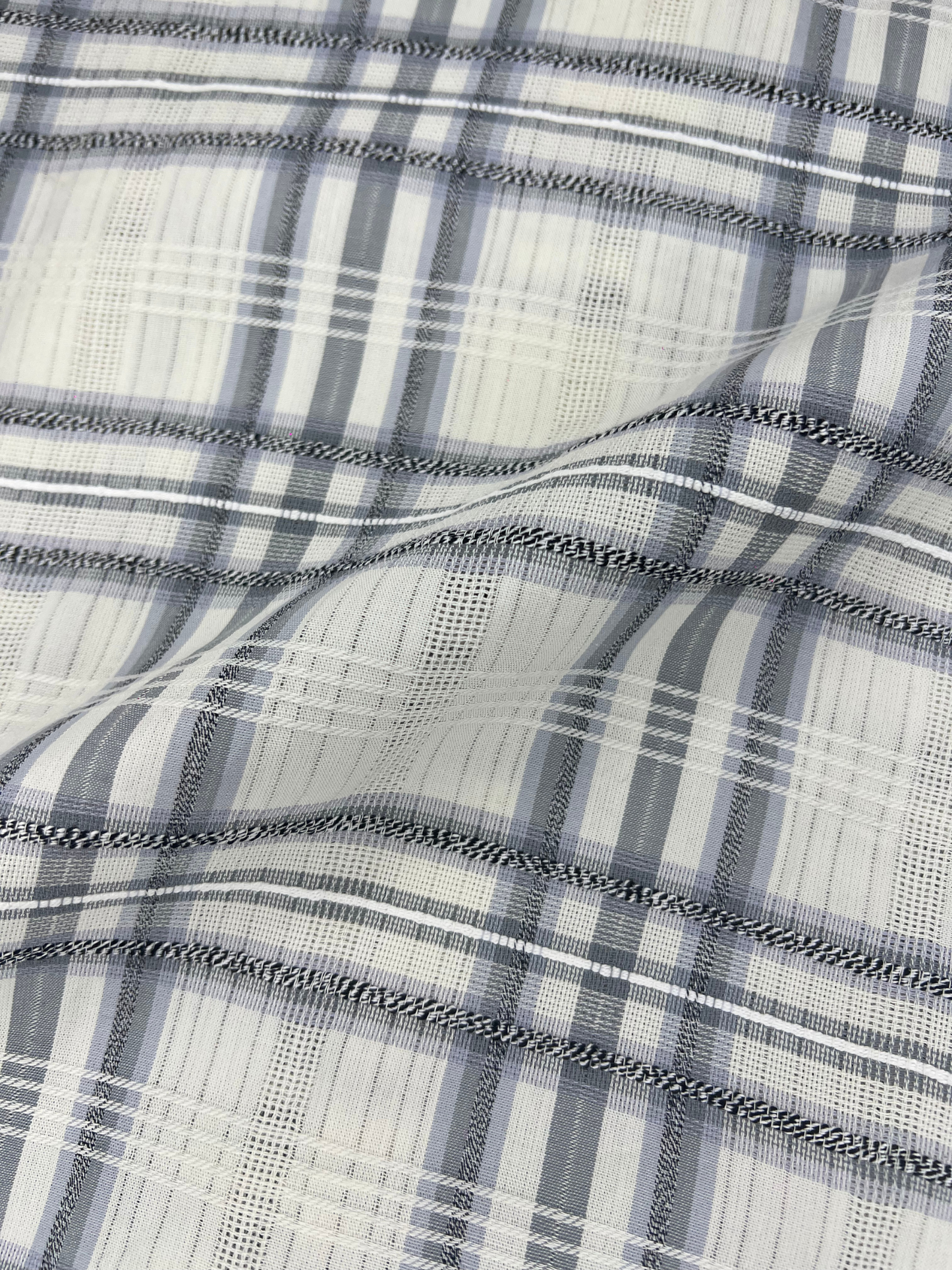 MEN'S SHANEEL EMBROIDERED GREY CHECK SLIM FIT SHIRT