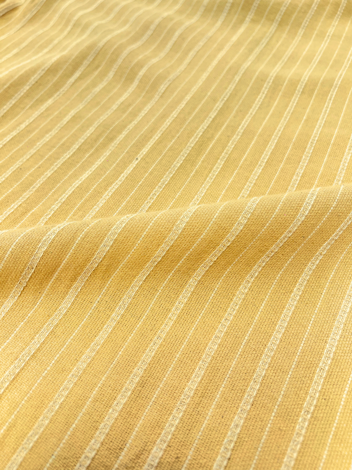 Men's Yellow Linen Striped Slim Fit Shirt
