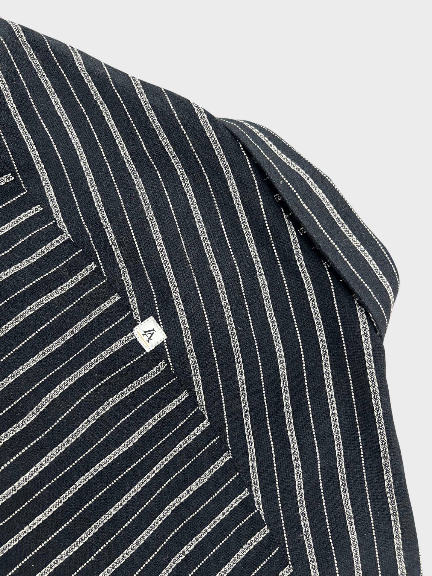 Men's Black Linen Striped Slim Fit Shirt