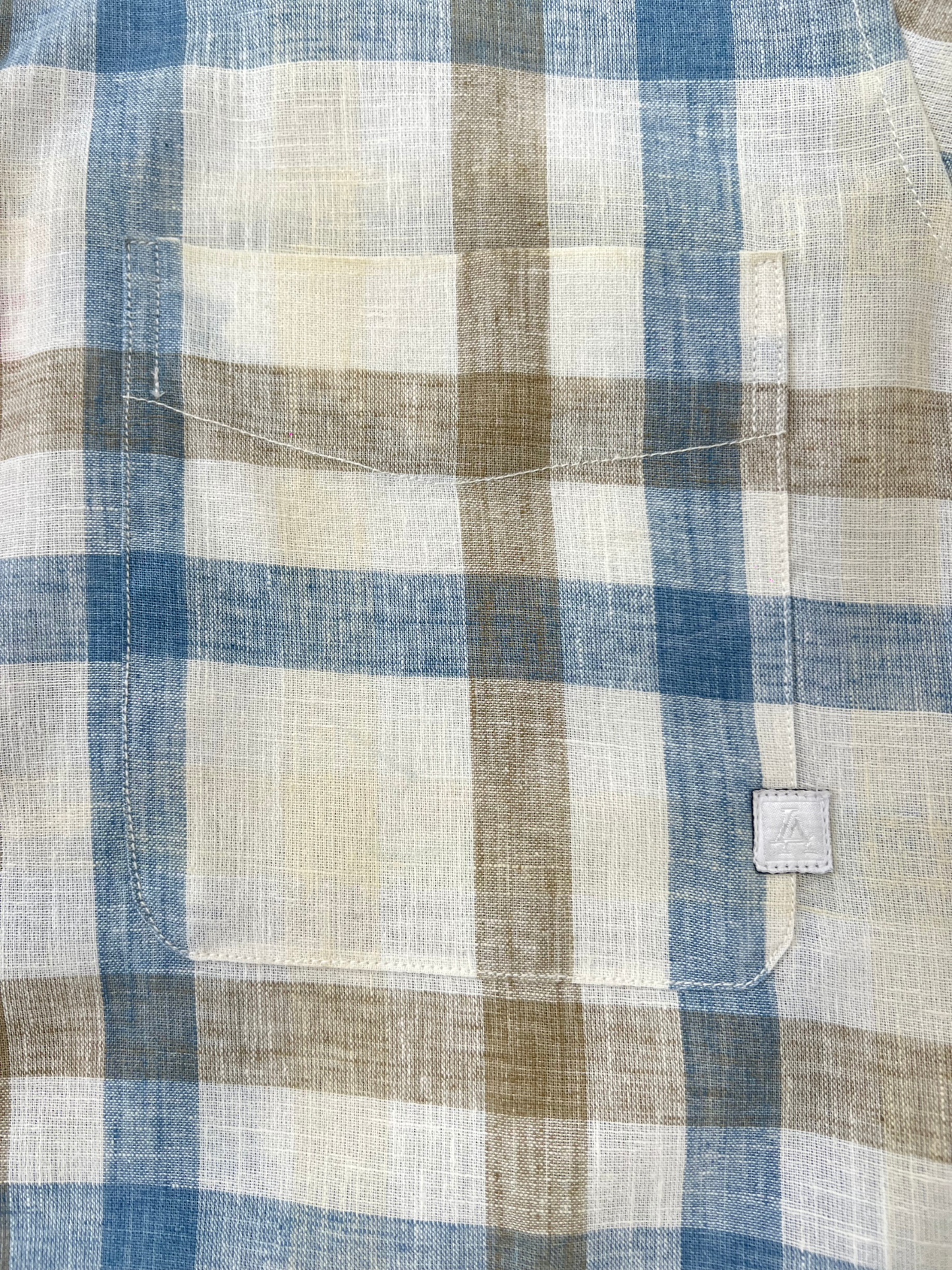 MULTICOLOR CHECKERED LINEN BLEND SLIM FIT SHIRT