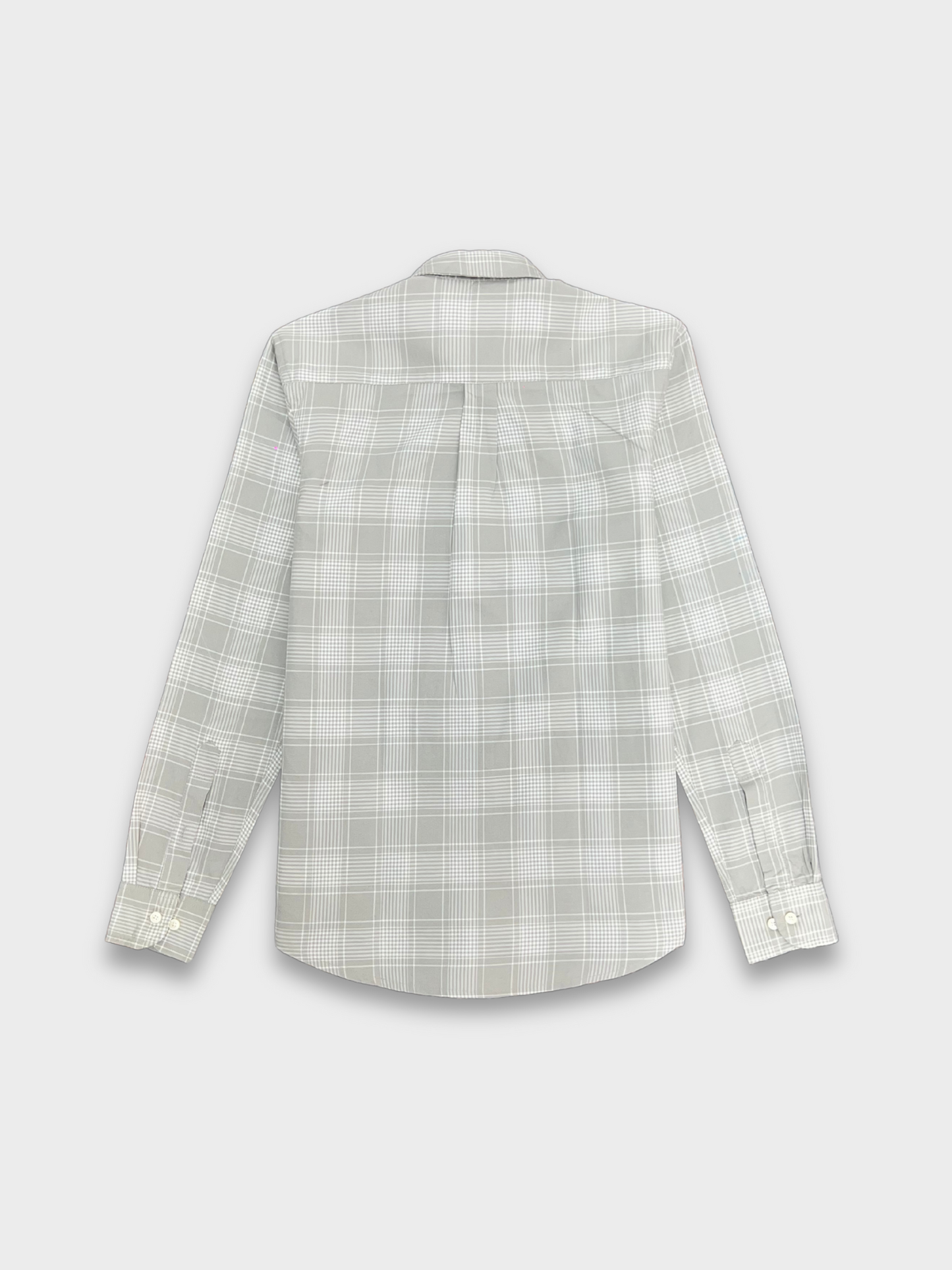LIGHT GREY OXFORD CHECKERED SLIM FIT SHIRT