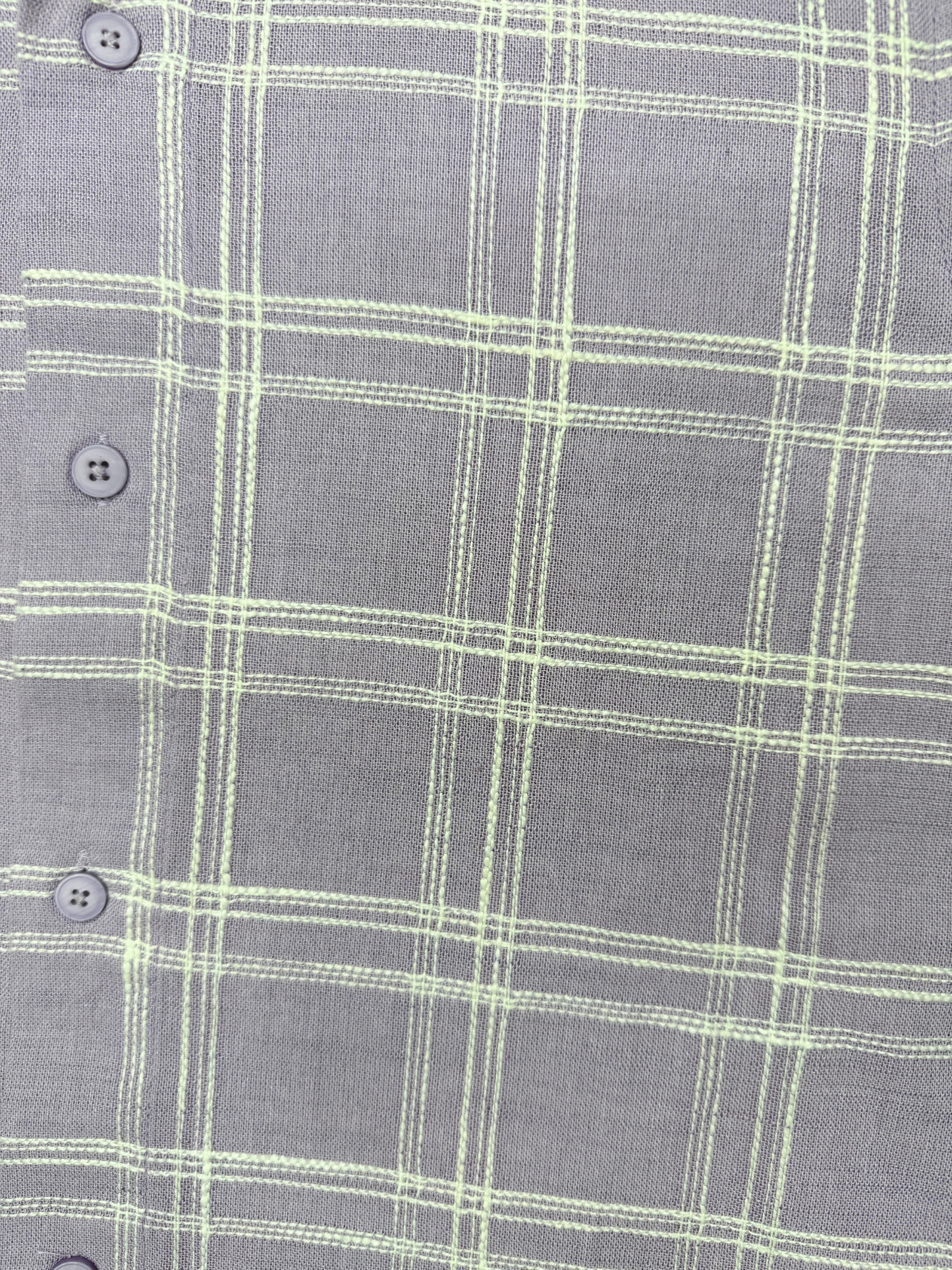 LAVENDER CHECKED TEXTURED HALF SLEEVES SHIRT