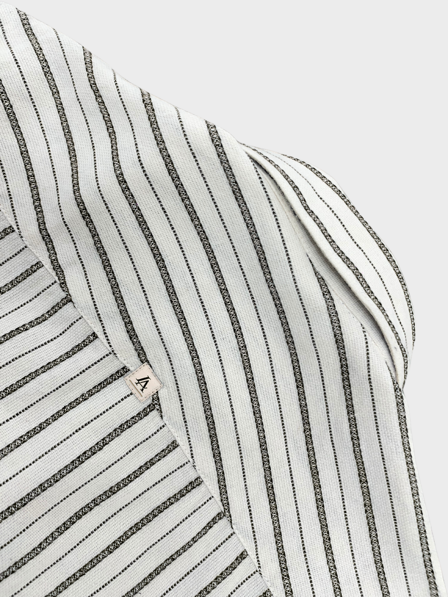 Men's White Linen Striped Slim Fit Shirt