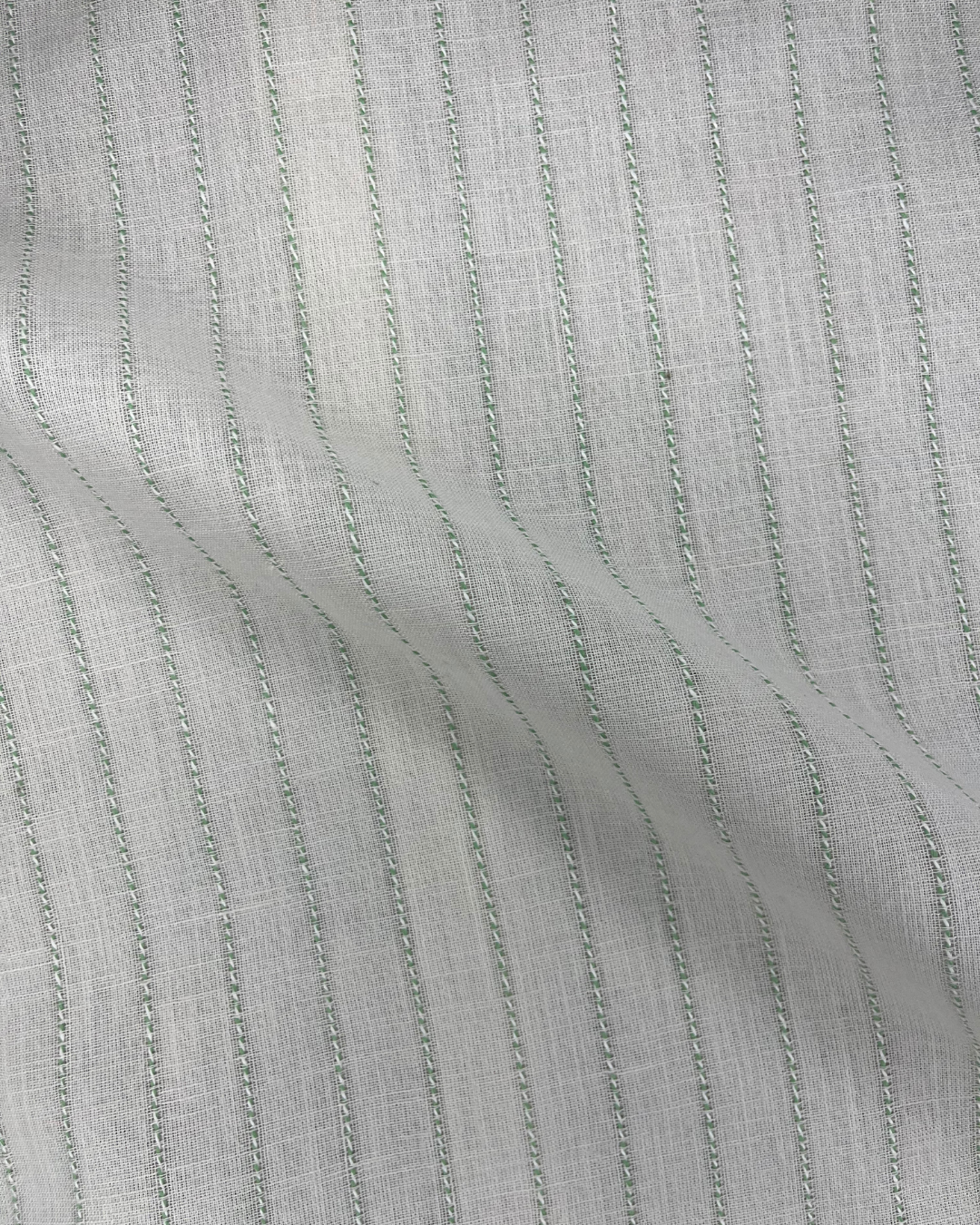 Men's Slim Fit Striped Off White Linen Shirt