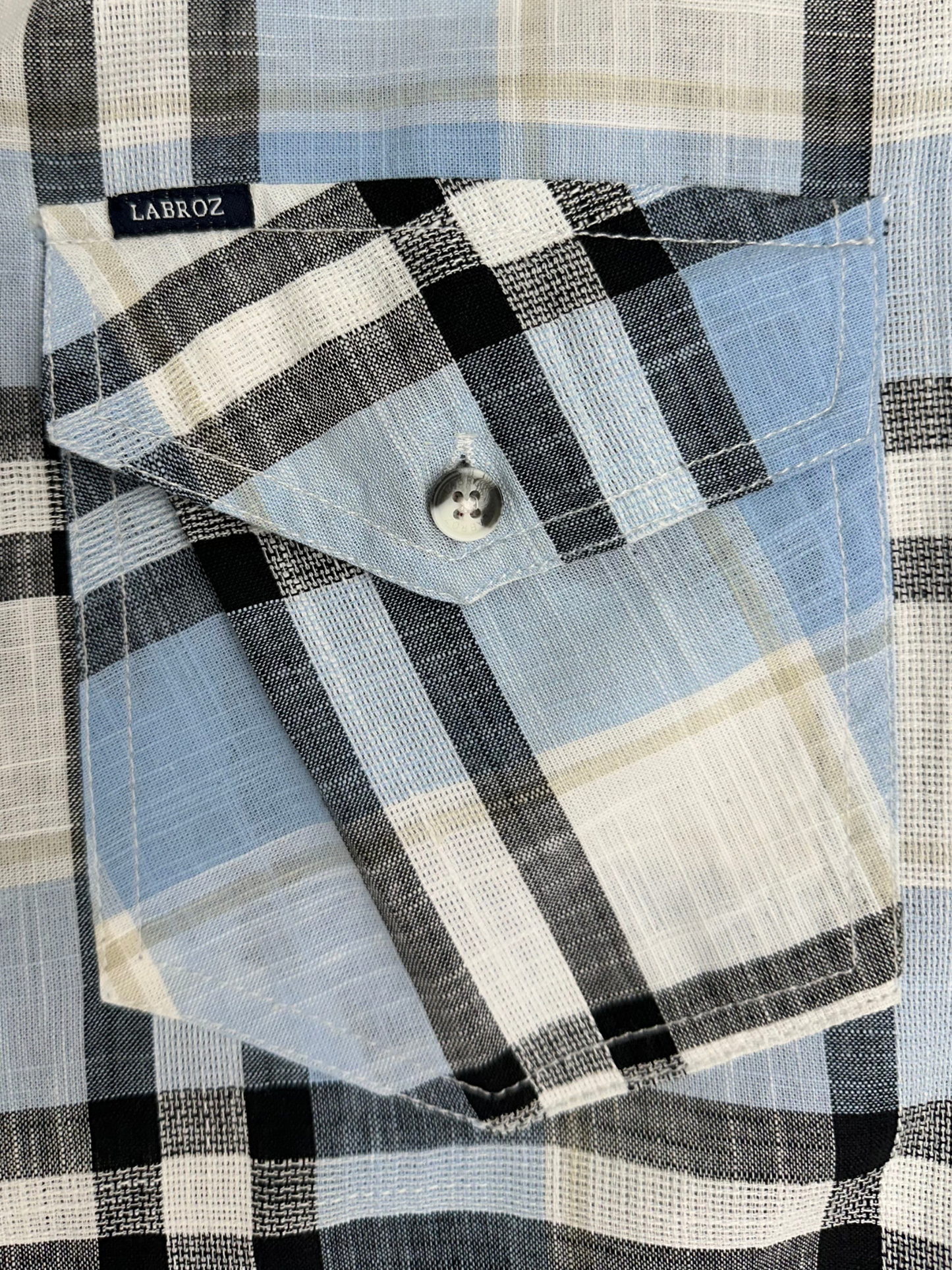 Men's Blue Dobby Check Slim Fit Shirt