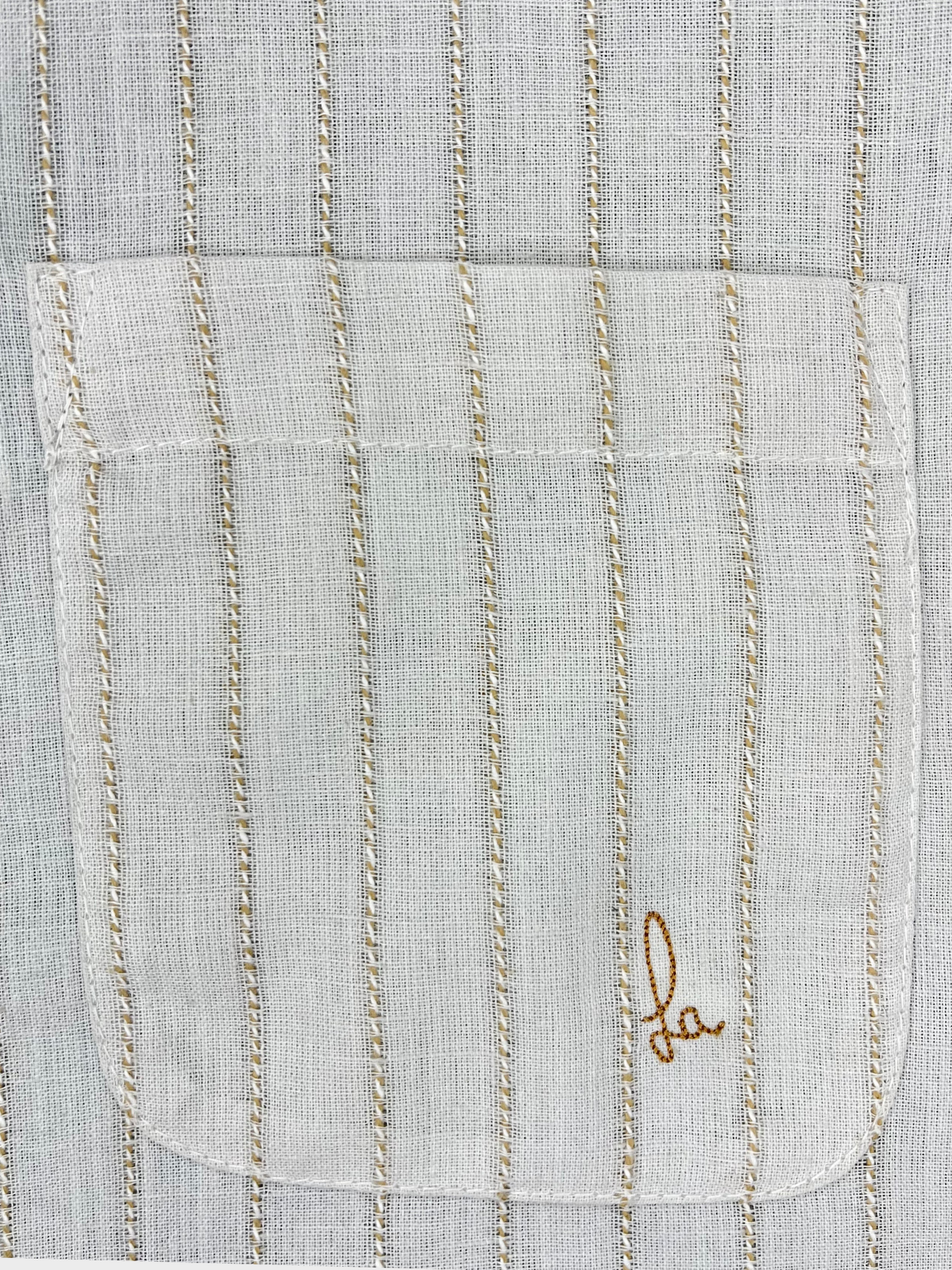 Men's Slim Fit Striped White Linen Shirt