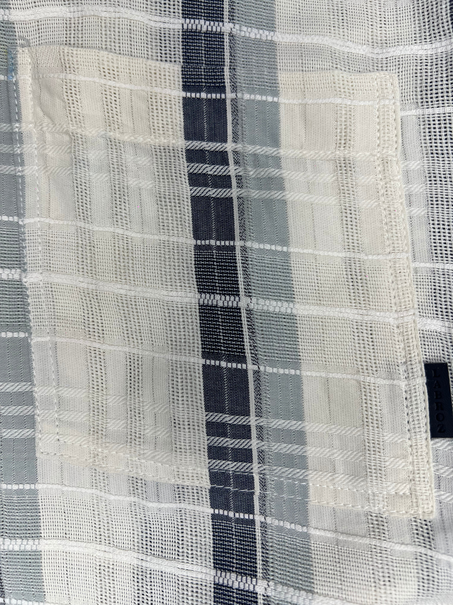 MEN'S SHANEEL EMBROIDERED SLATE BUE STRIPES SLIM FIT SHIRT
