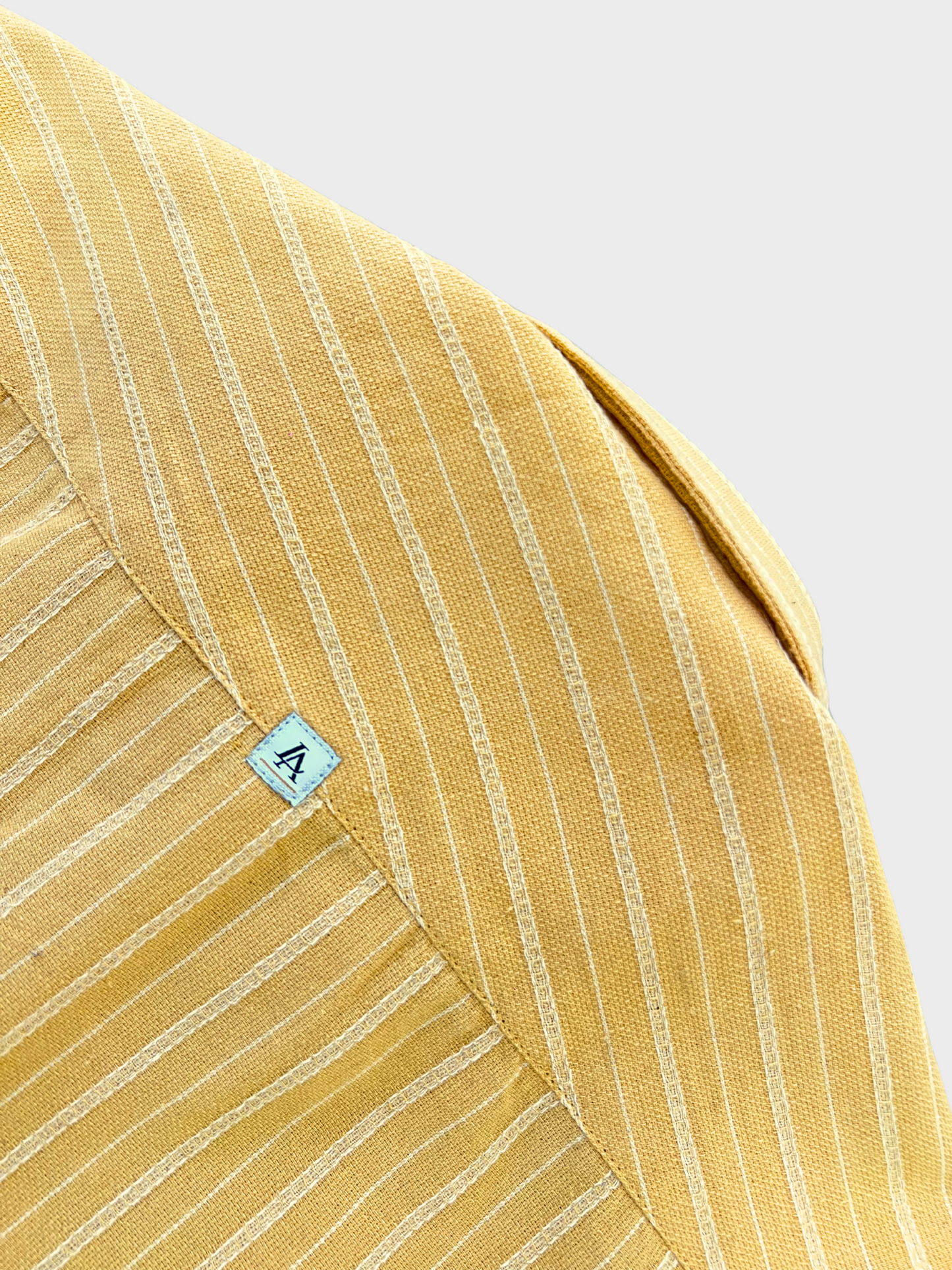 Men's Yellow Linen Striped Slim Fit Shirt