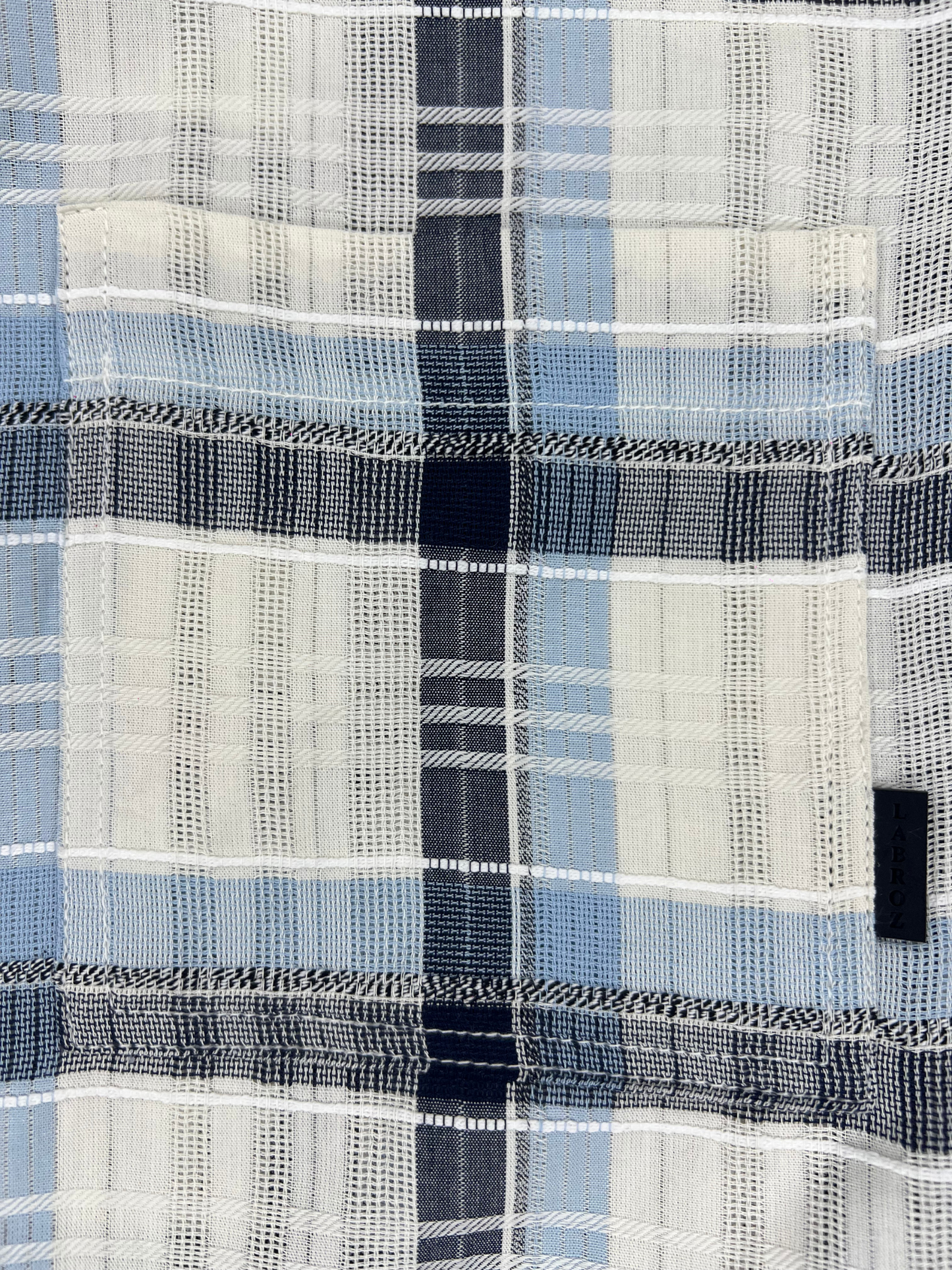 MEN'S SHANEEL EMBROIDERED BLUE N BLACK CHECK SLIM FIT SHIRT