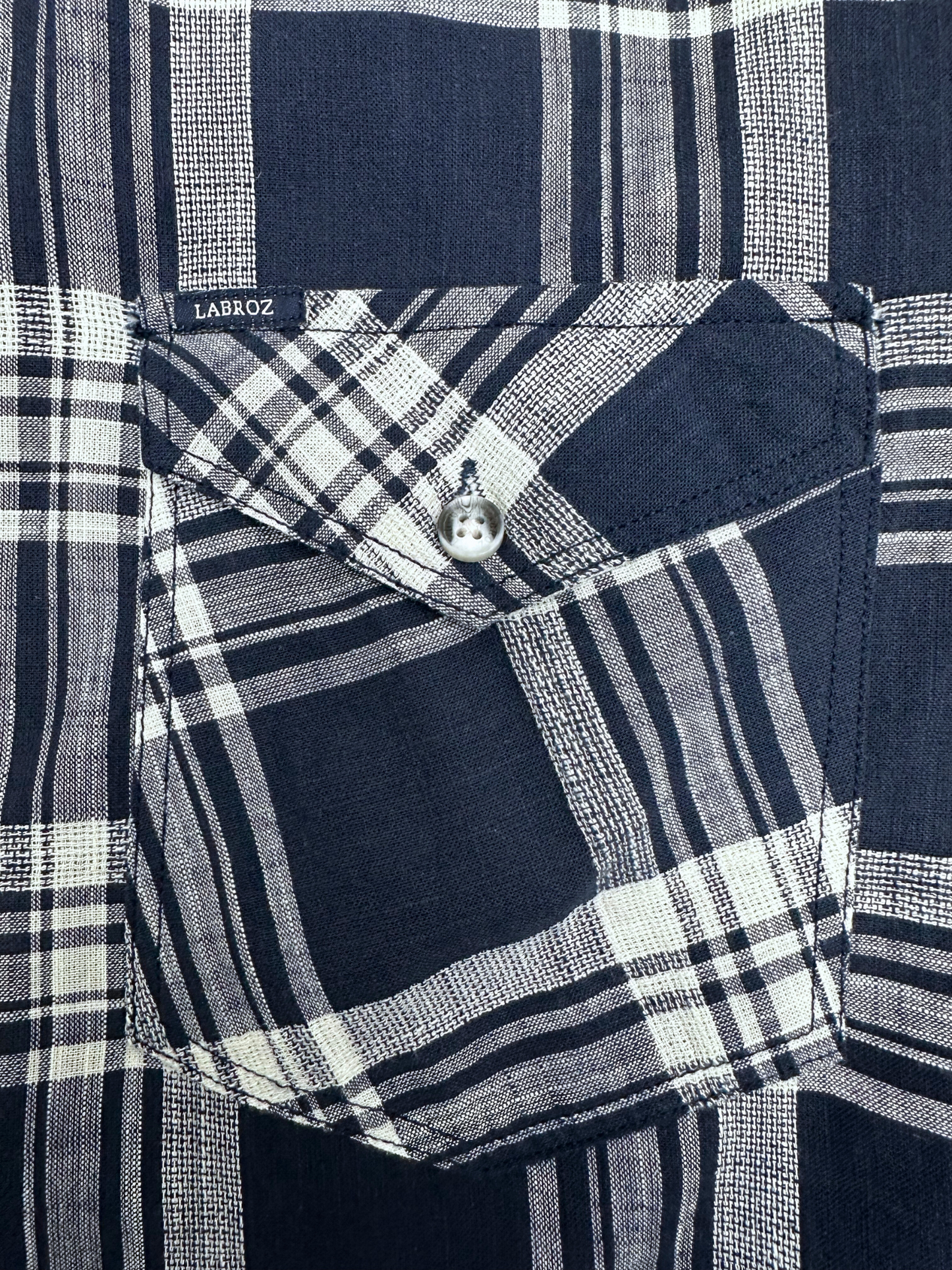 Men's Dark Blue Dobby Check Slim Fit Shirt