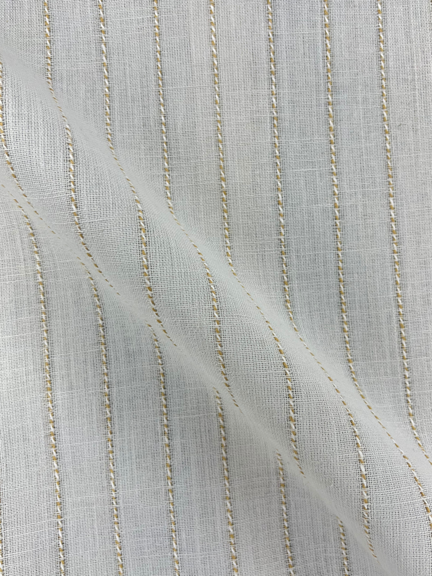 Men's Slim Fit Striped White Linen Shirt