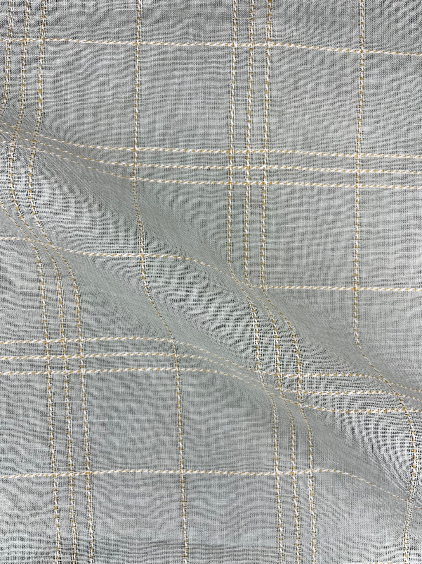 Men's Slim Fit Checkered Sea Green Linen Shirt