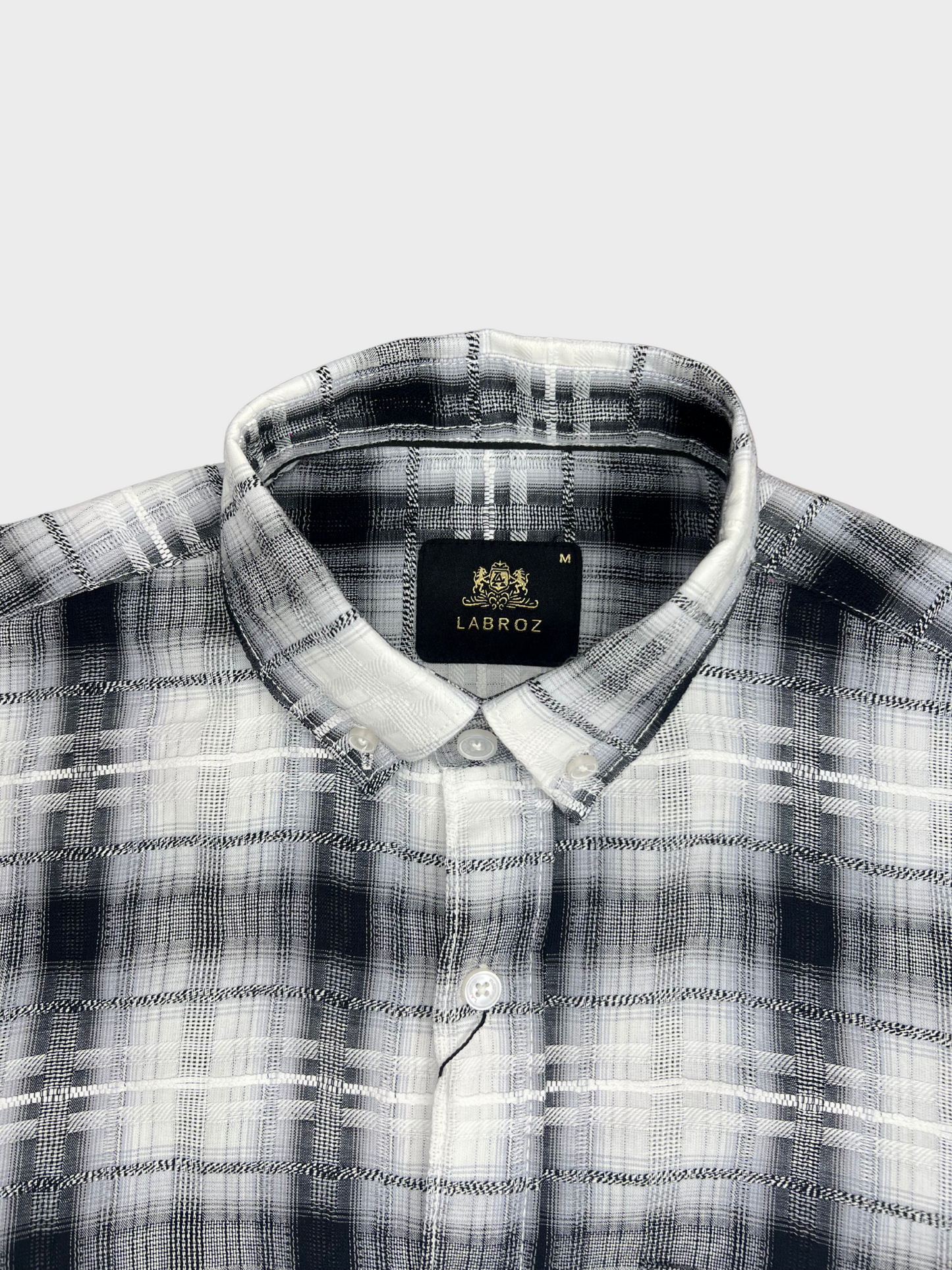 MEN'S SHANEEL EMBROIDERED BLACK CHECK SLIM FIT SHIRT