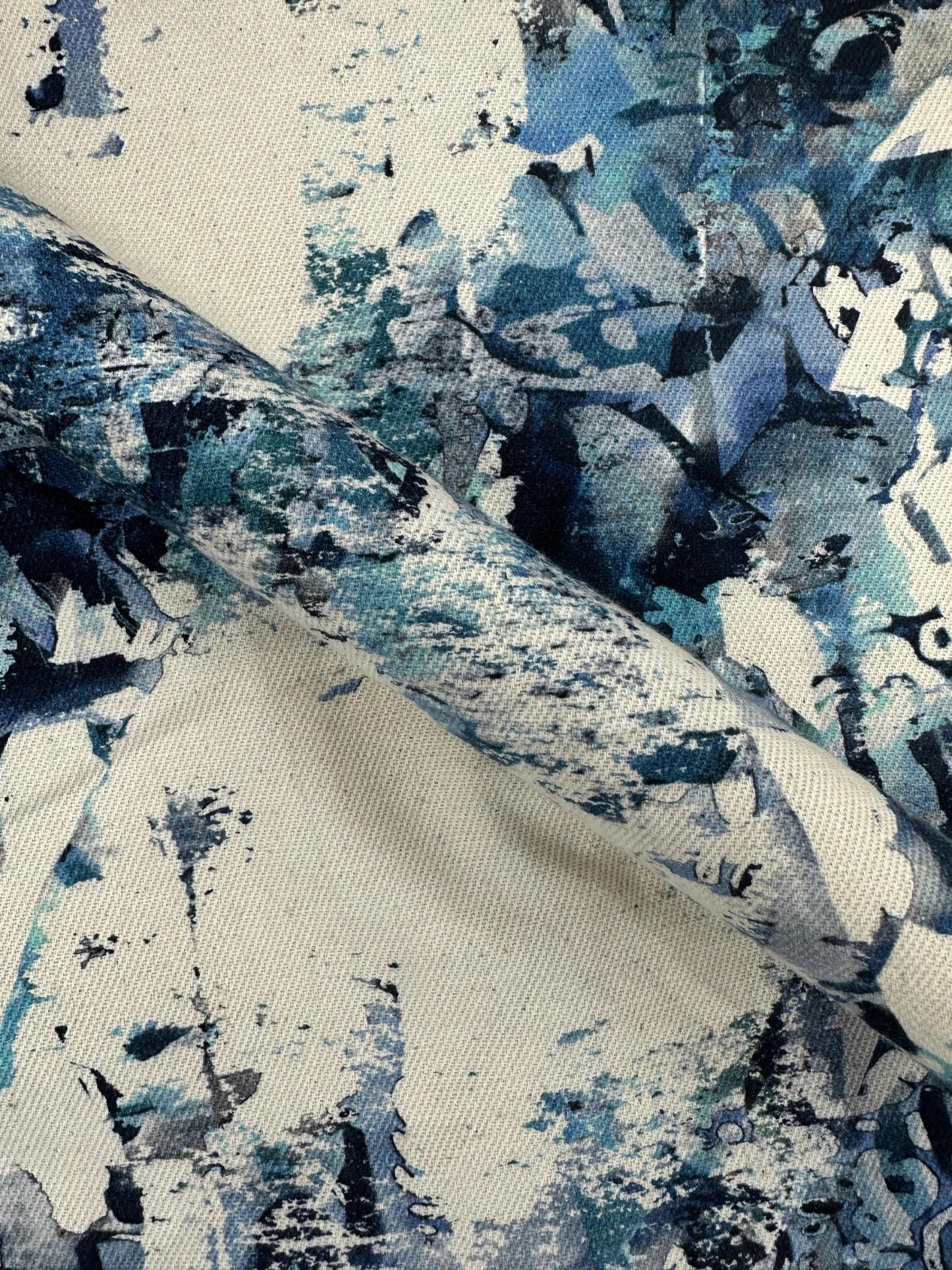 Men's Slim Fit Abstract Paint Natural Jute Shirt