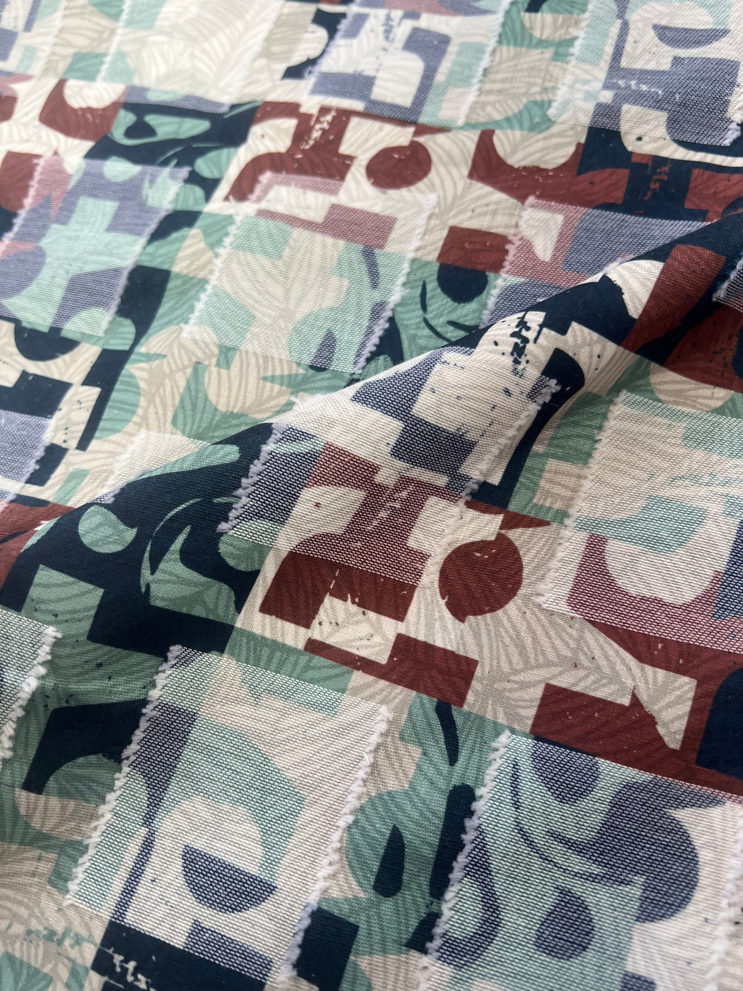 CUT WORK MULTICOLOR ABSTRACT SHIRT