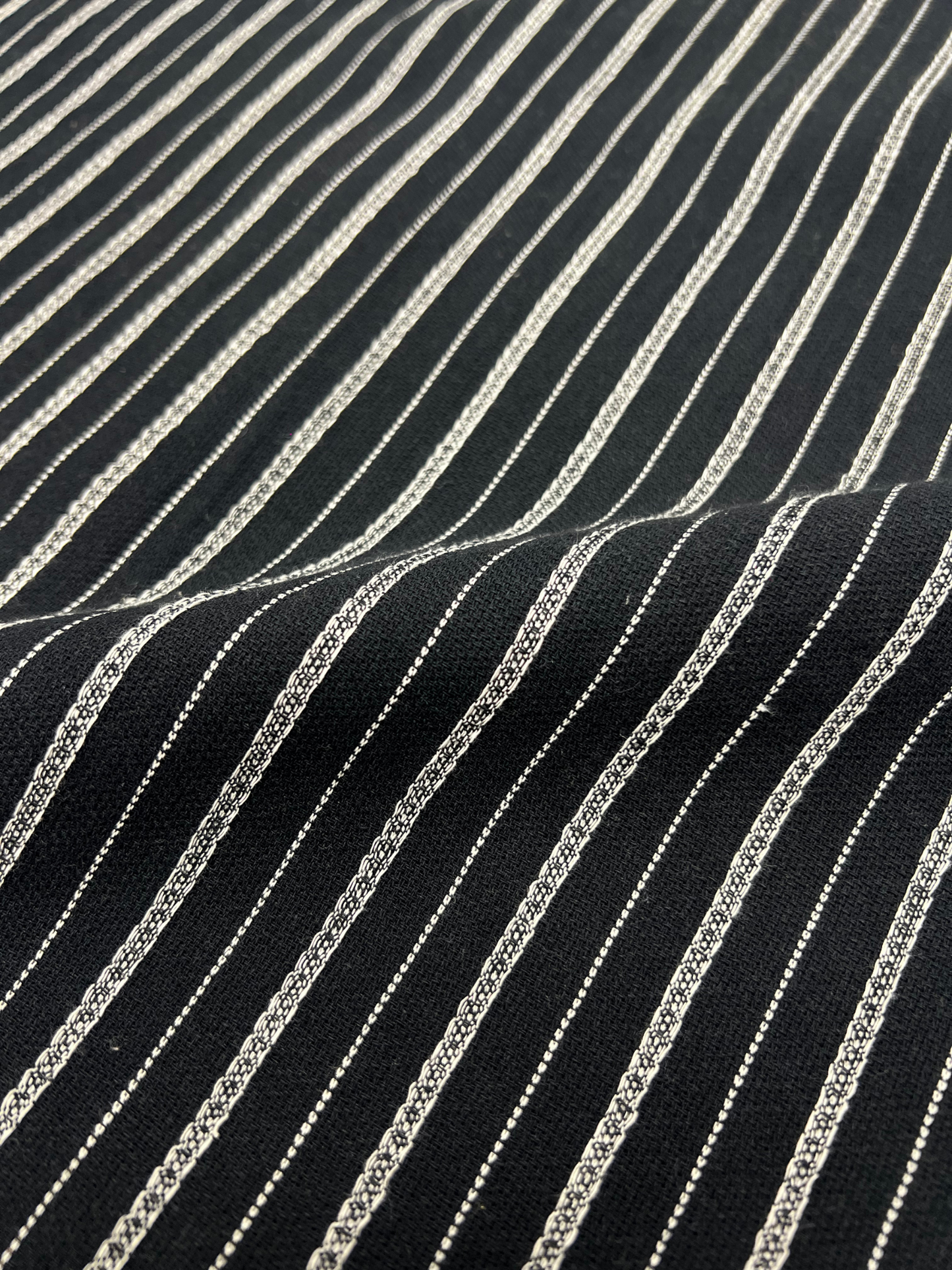 Men's Black Linen Striped Slim Fit Shirt