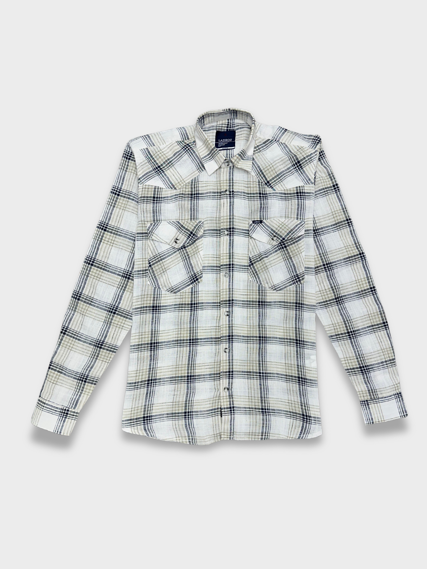 Men's Dobby Check Beige Slim Fit Shirt