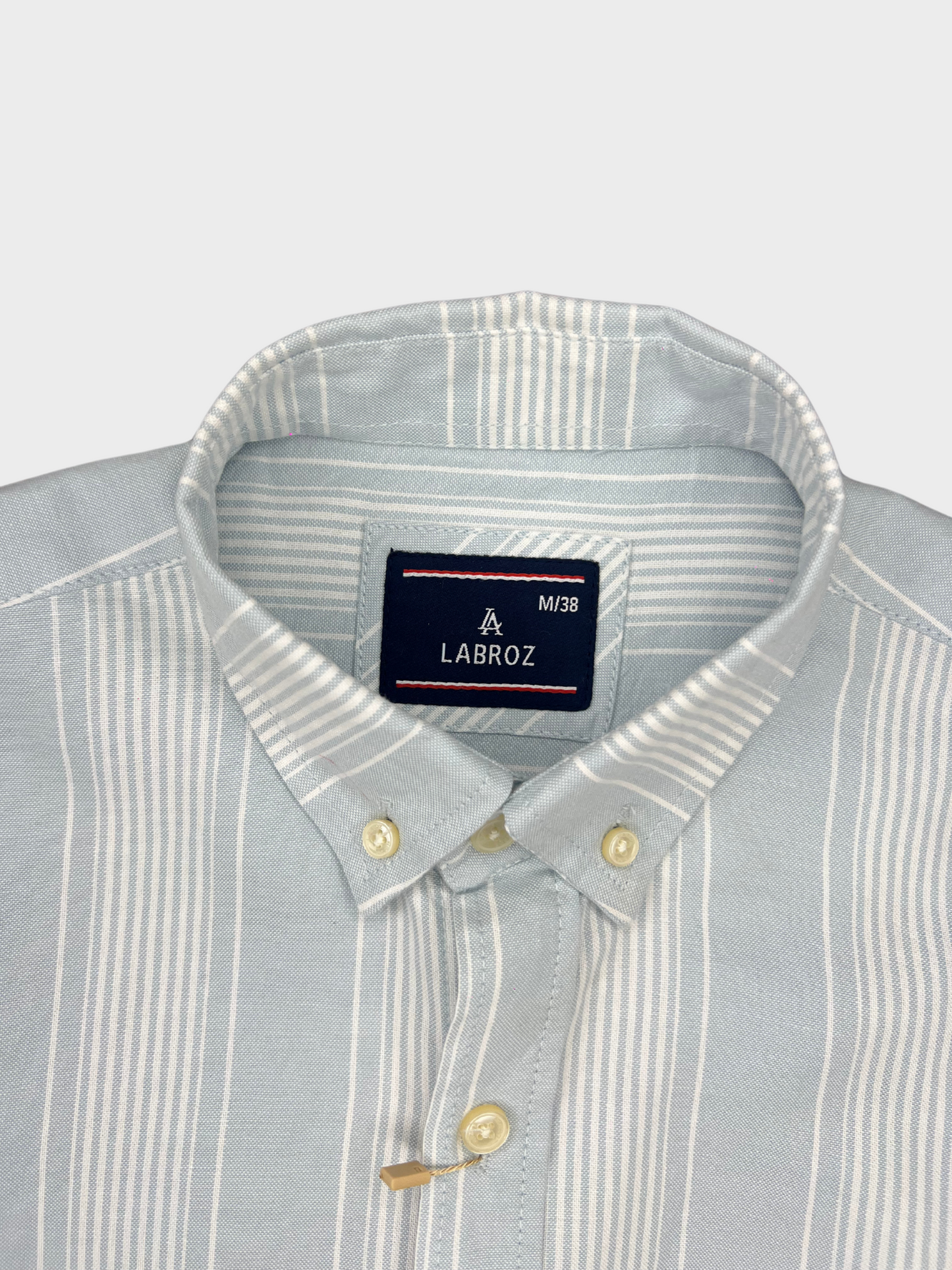 LIGHT BLUE OXFORD STRIPES SLIM FIT SHIRT