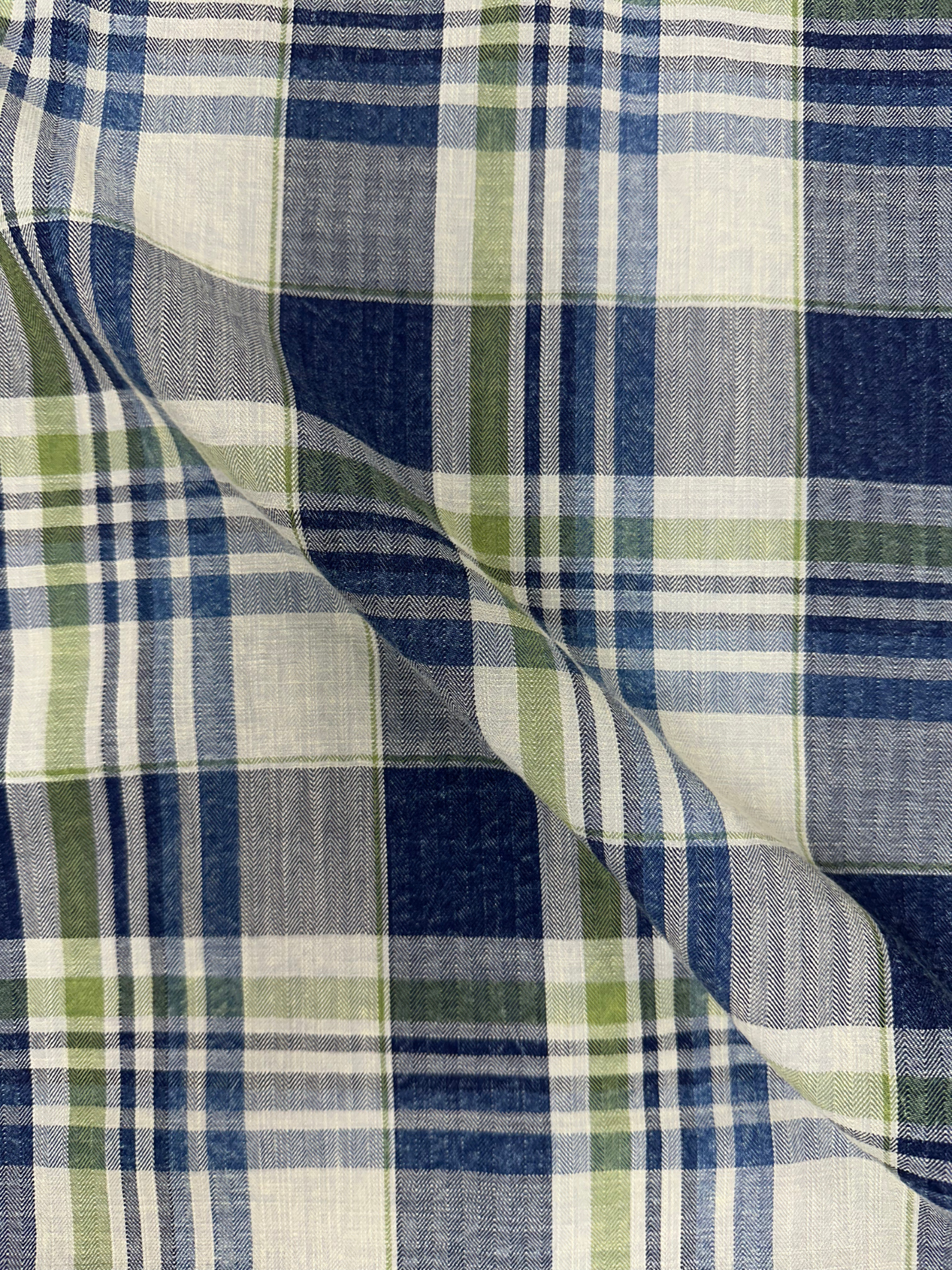 Men's Herringbone Indigo Check Shirt