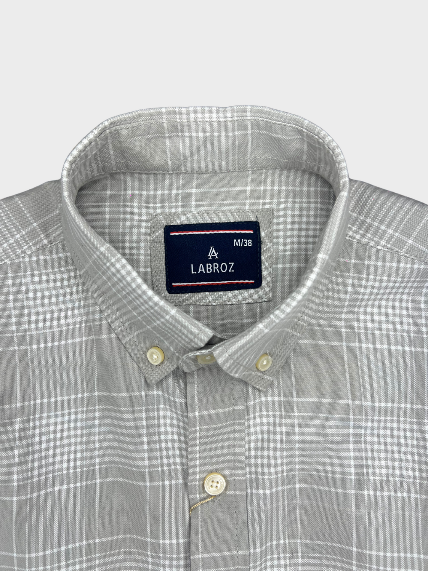 LIGHT GREY OXFORD CHECKERED SLIM FIT SHIRT