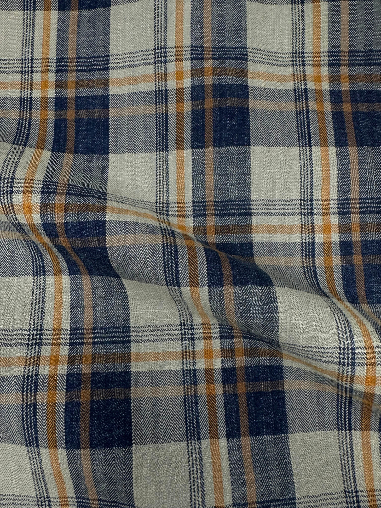 Men's Herringbone Indigo Check Shirt
