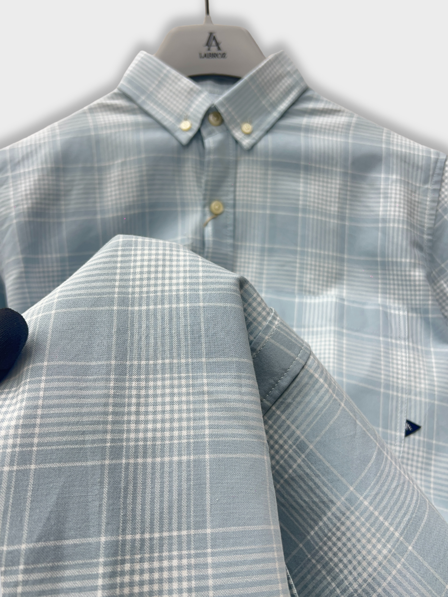 BLUE OXFORD CHECKERED SLIM FIT SHIRT