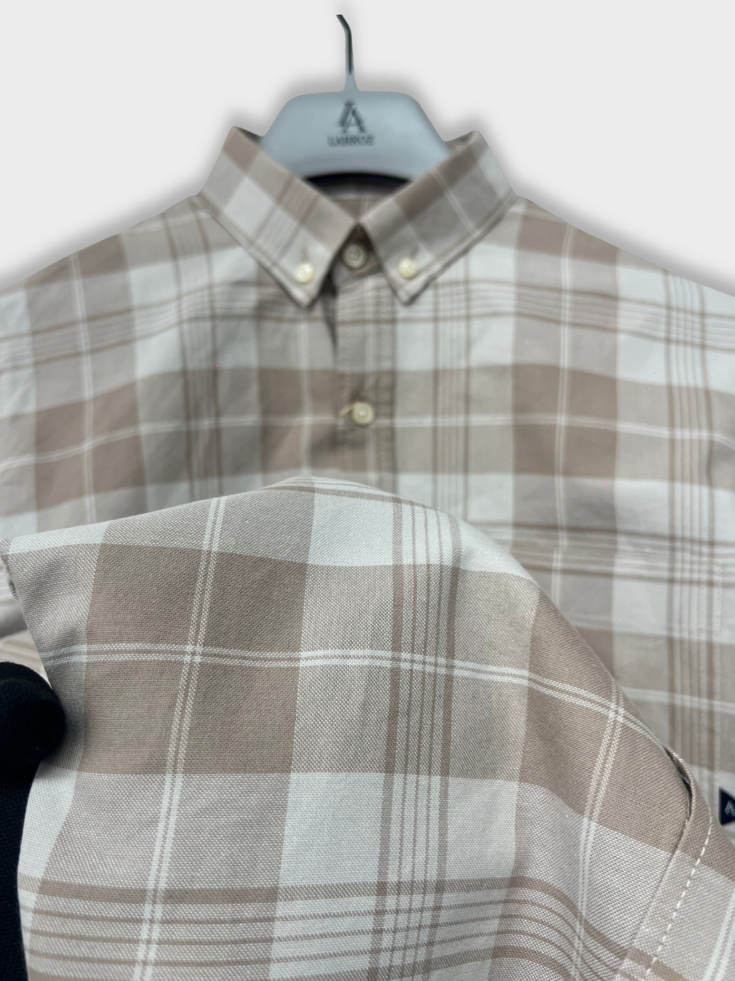 PEACH OXFORD CHECKERED SLIM FIT SHIRT