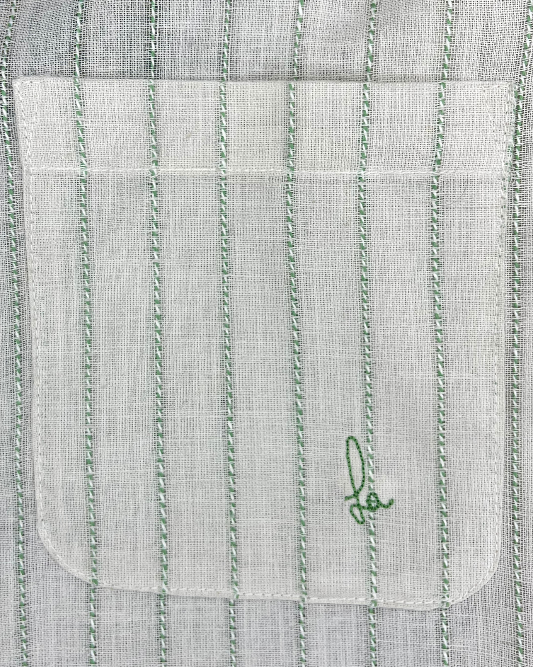Men's Slim Fit Striped Off White Linen Shirt