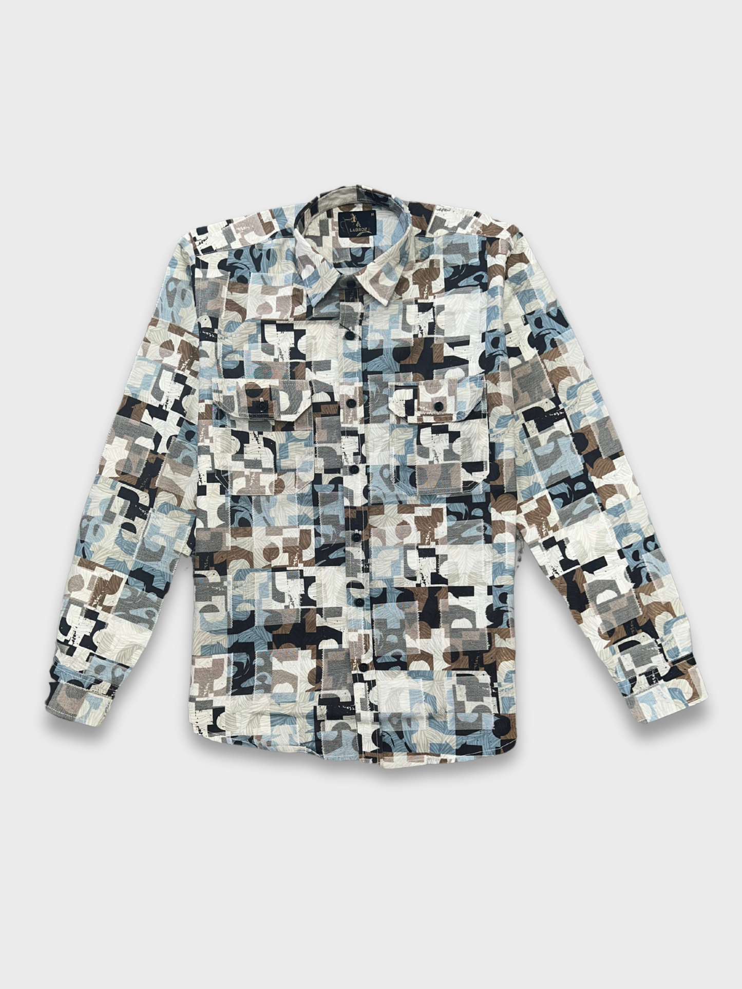 CUT WORK MULTICOLOR ABSTRACT SHIRT